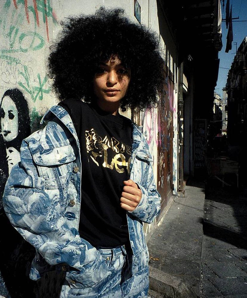 AW21 Aries x Lee ‘Roman Faces’ Blue Wash Full Print Denim Jeans