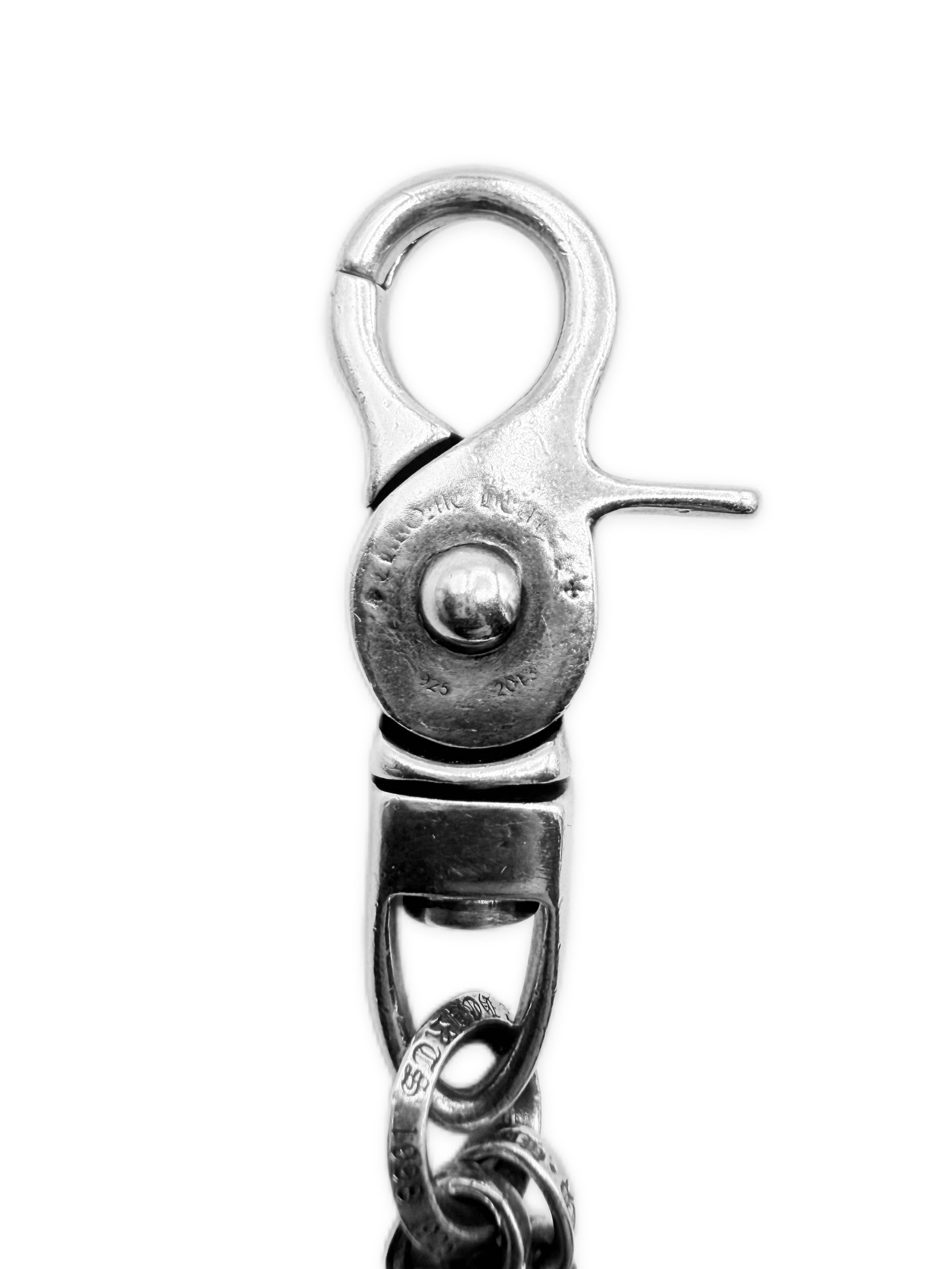 Chrome Hearts Dice Lobster Clasp .925 Silver Paper Chain Keychain