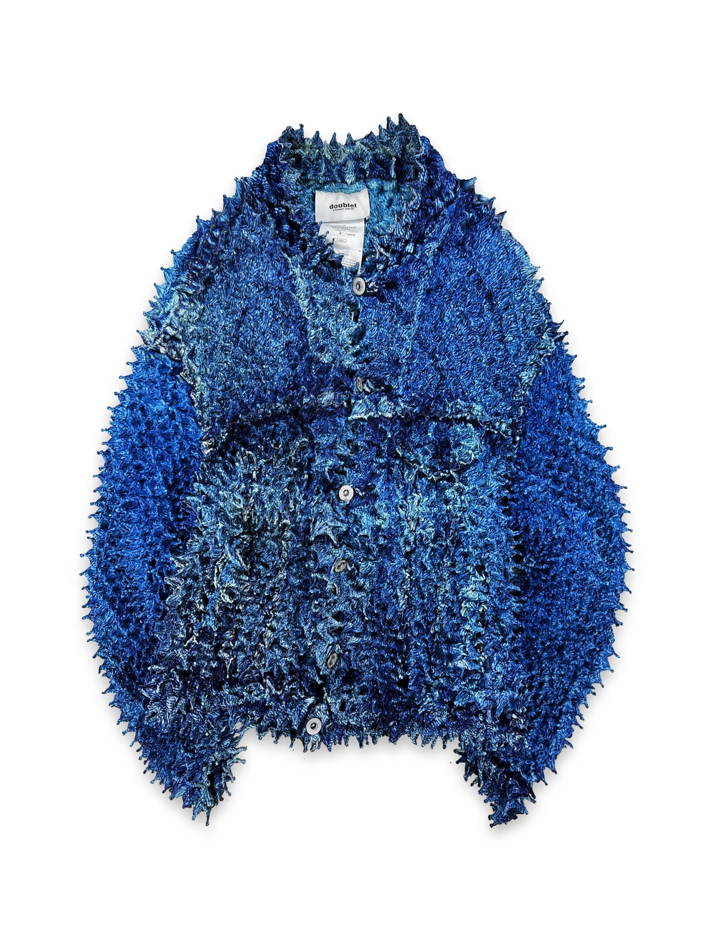 AW22 Doublet ‘Shibori’ Porcupine Spike Denim Print Jean Jacket