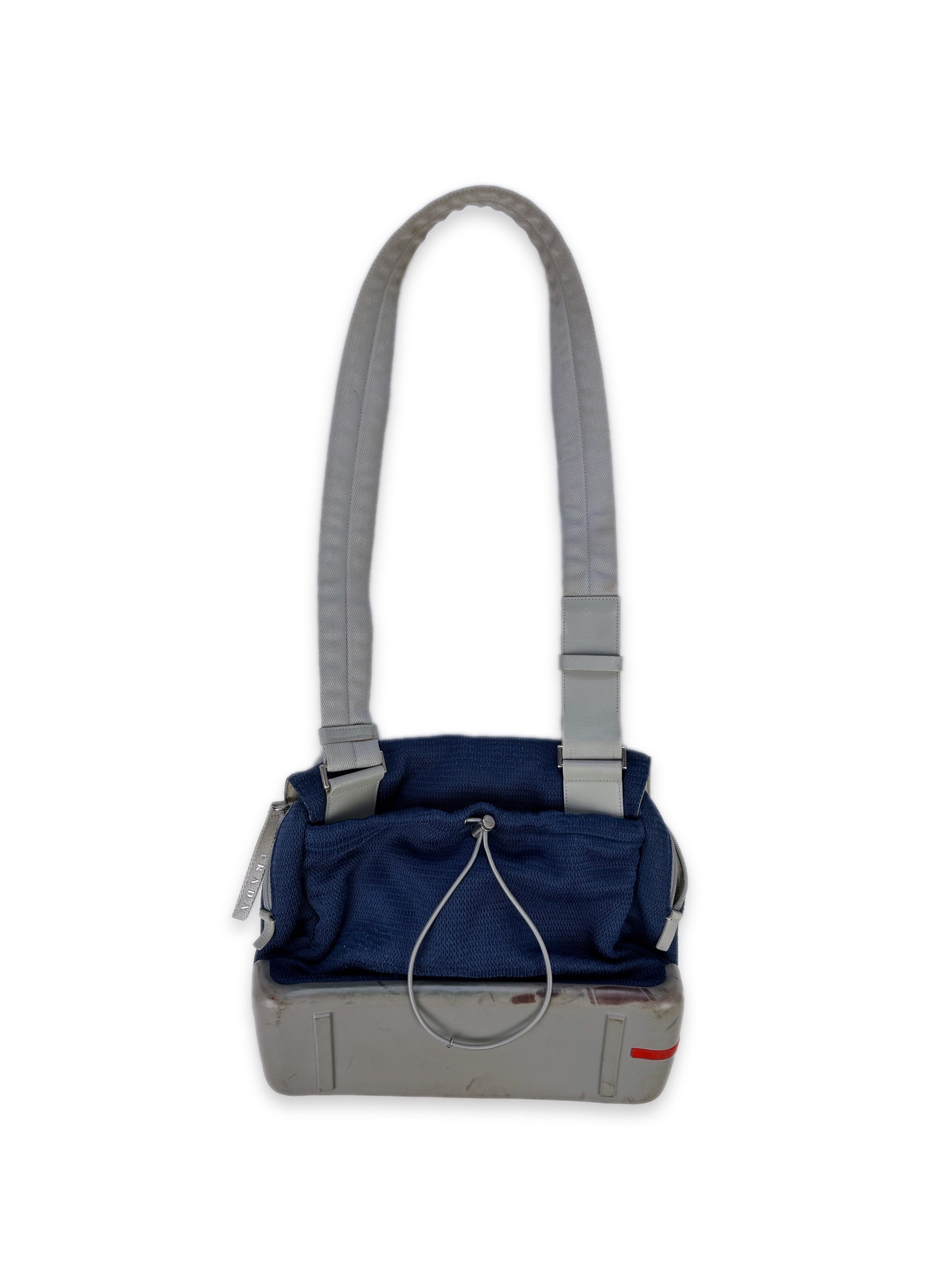 00s Prada Sport Blue Top Loading Nylon Shoulder Bag