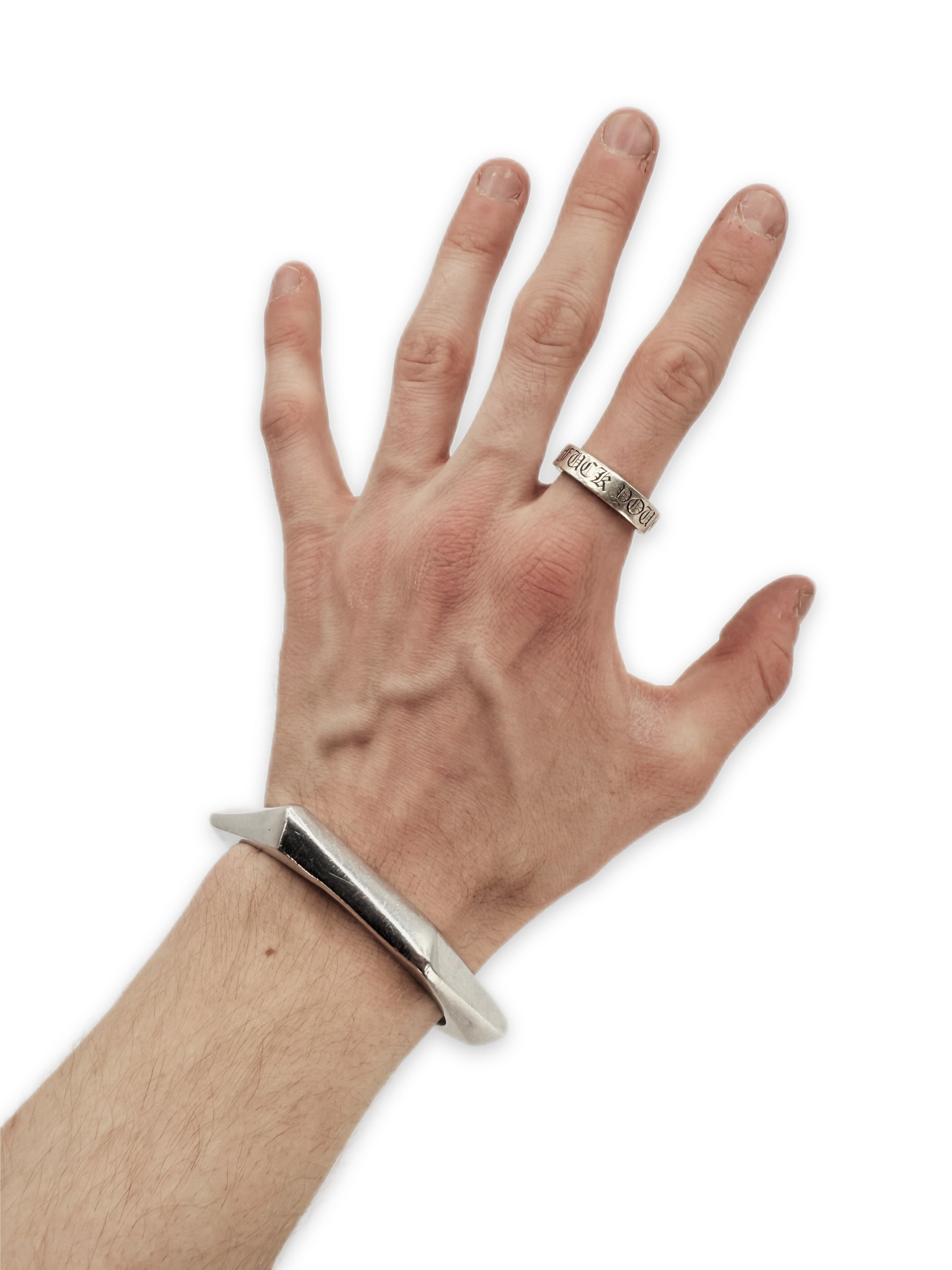 Chrome Hearts ‘F*ck You’ .925 Silver Etched Spacer Ring