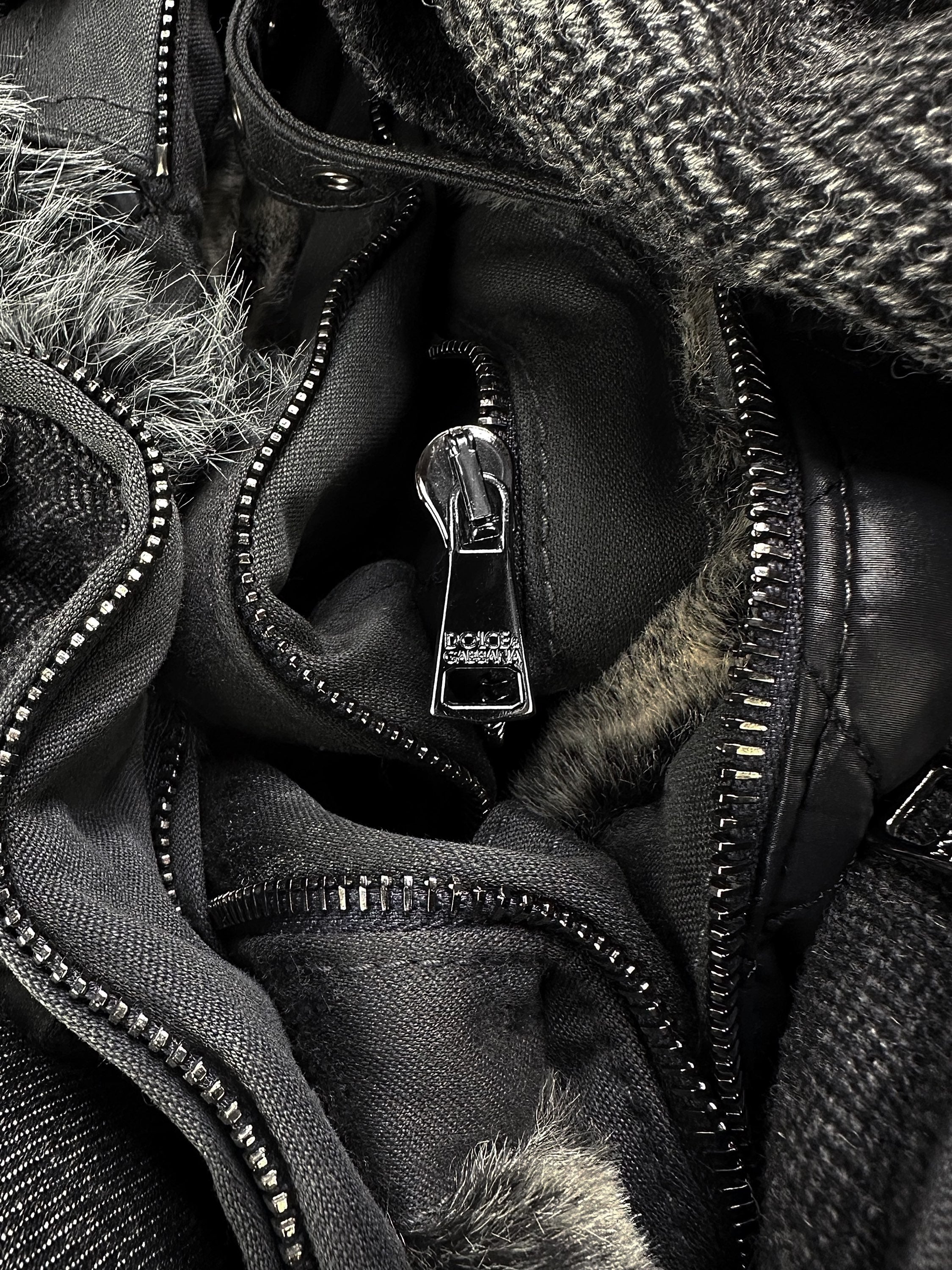 AW11 Dolce & Gabbana ‘Reconstructed’ Fur Patchwork Aviation Jacket