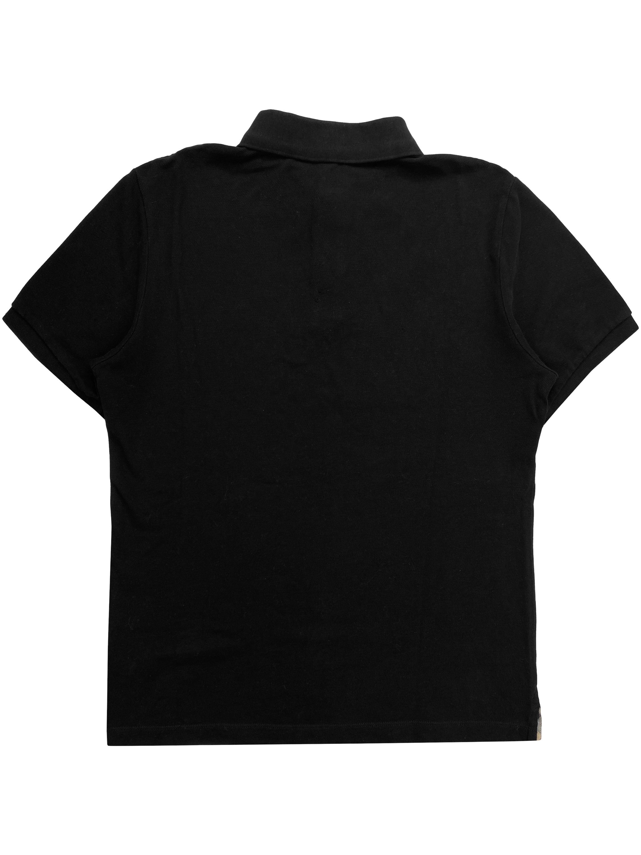 Burberry Black Nova Check Embrodiered Short Sleeve Polo