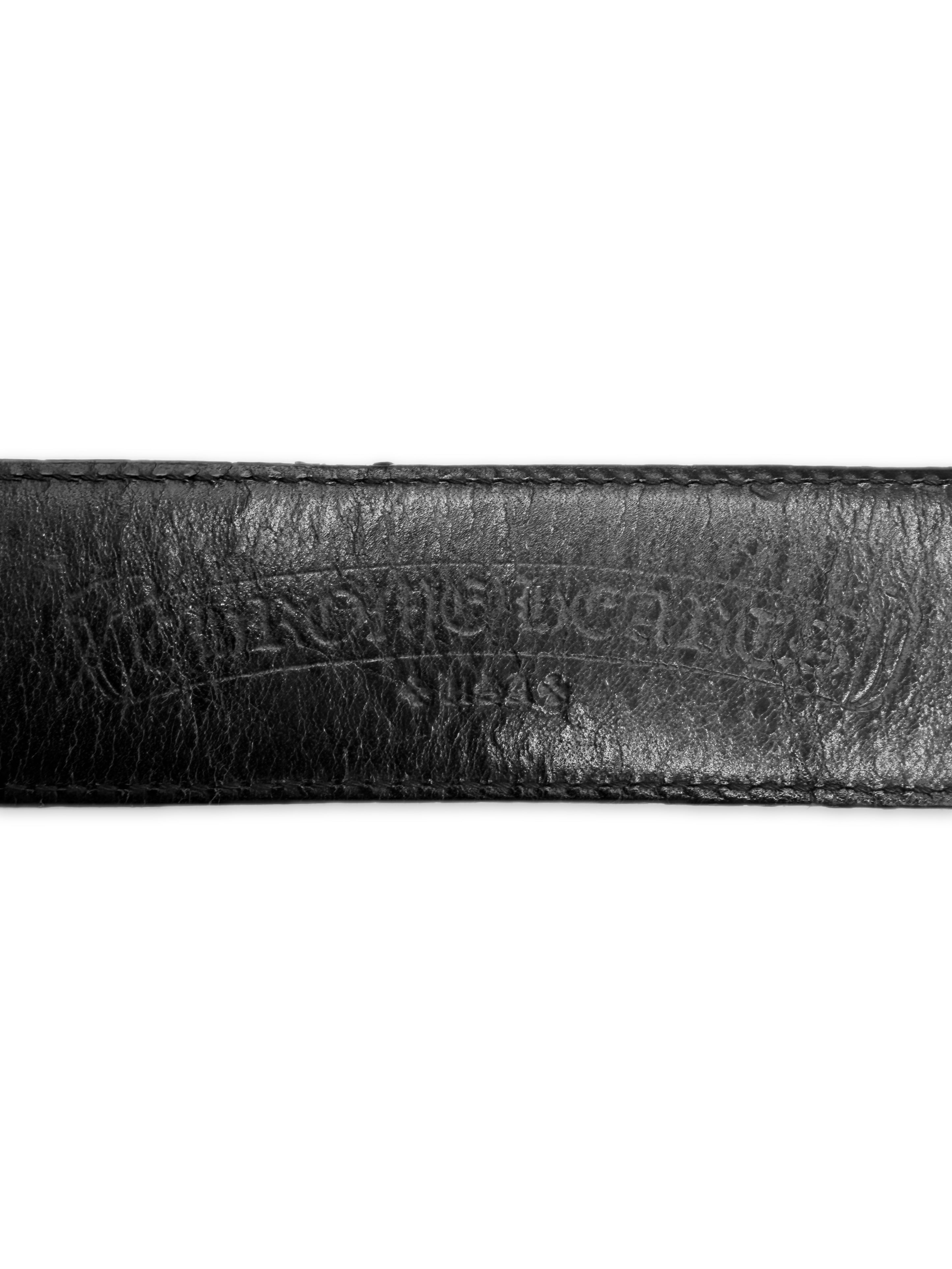 Chrome Hearts Double Roller Black Leather .925 Silver Belt