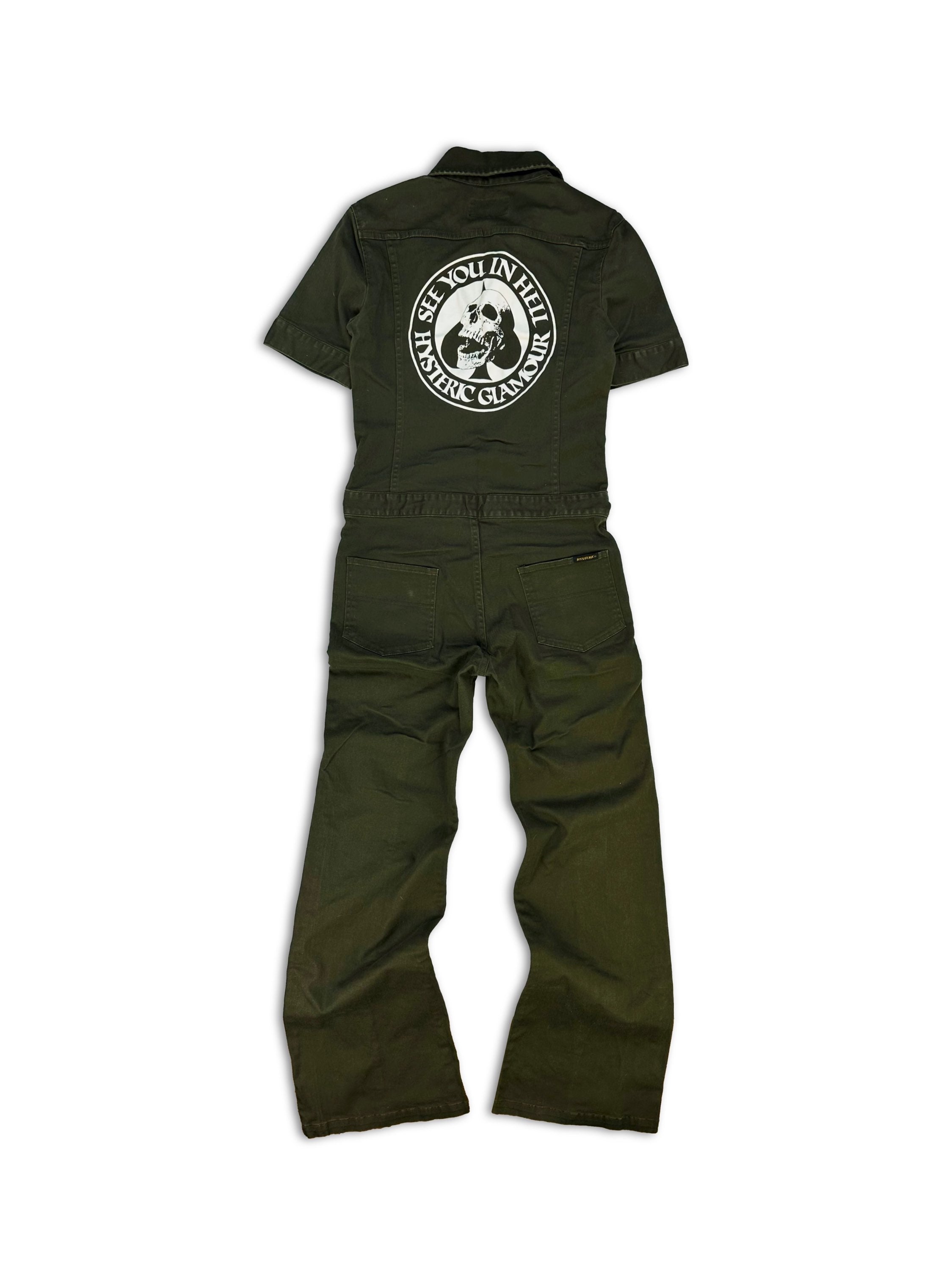00s Hysteric Glamour ‘See You in Hell’ Green Coveralls