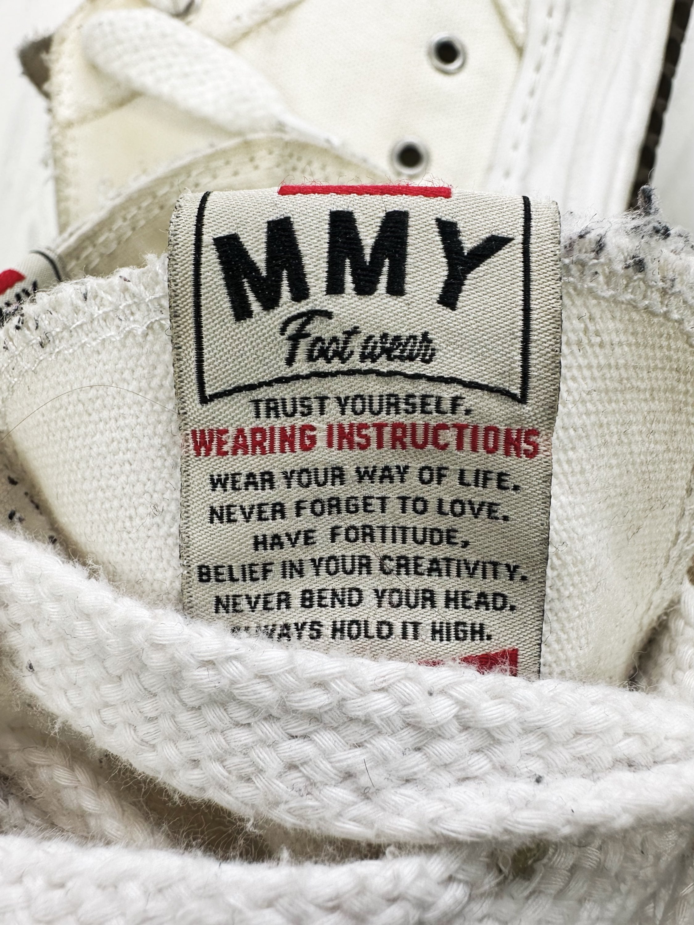 Mihara Yasuhiro ‘Melted’ Canvas Cream MMY Hi-top Sneakers