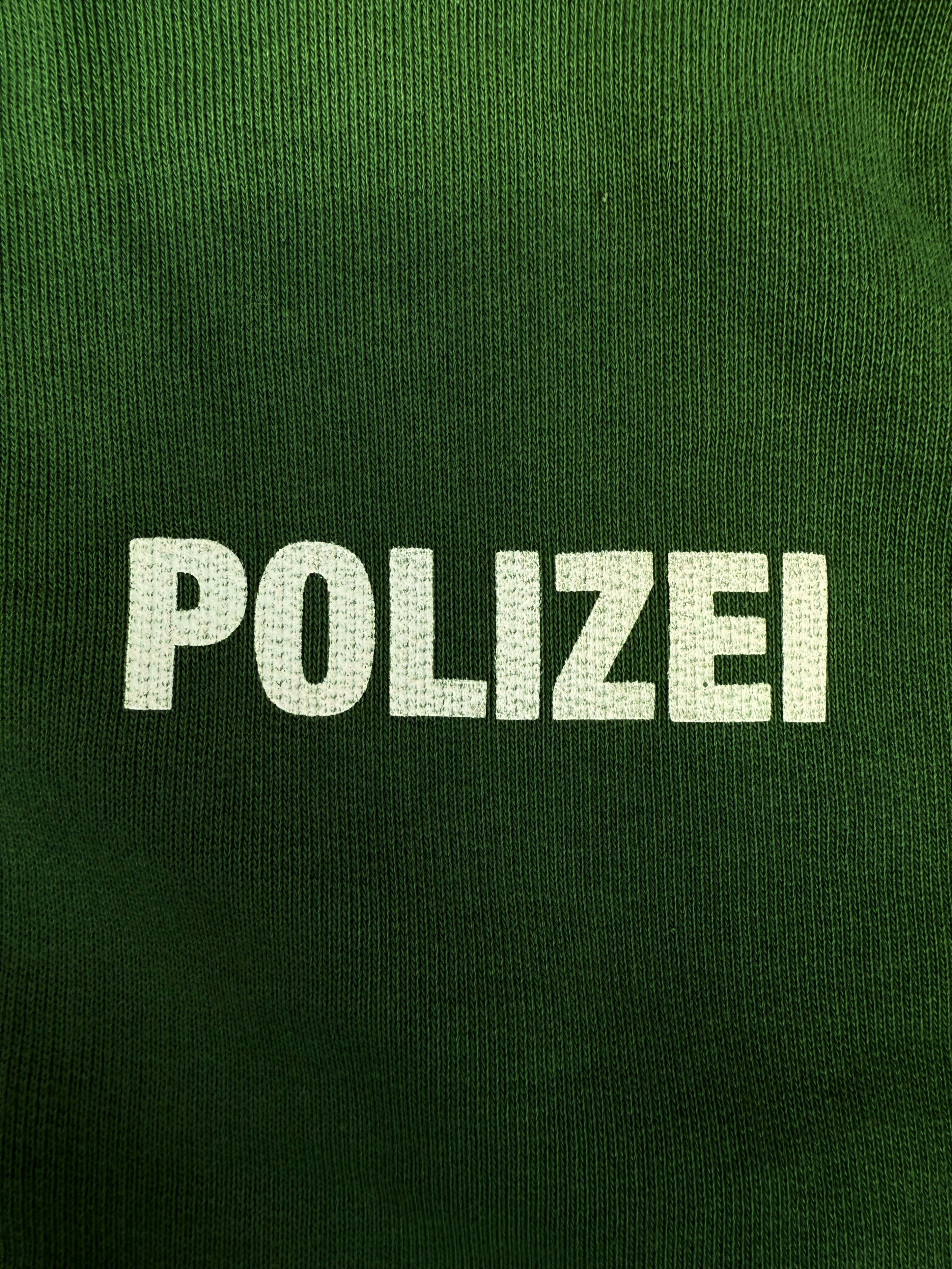 SS16 Vetements x Champion ‘Polizei’ Reversible Cropped Green Hoodie