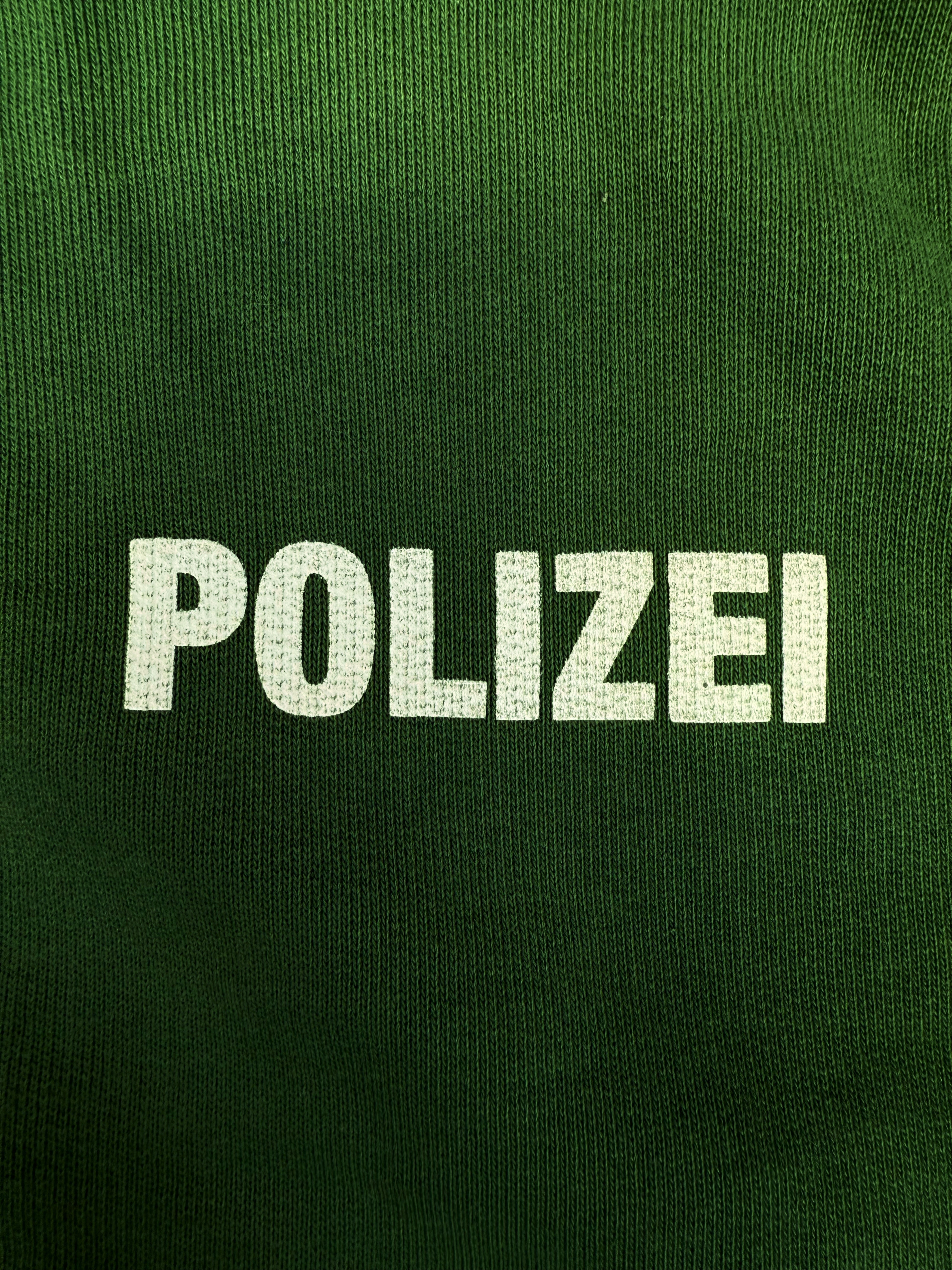 SS16 Vetements x Champion ‘Polizei’ Reversible Cropped Green Hoodie