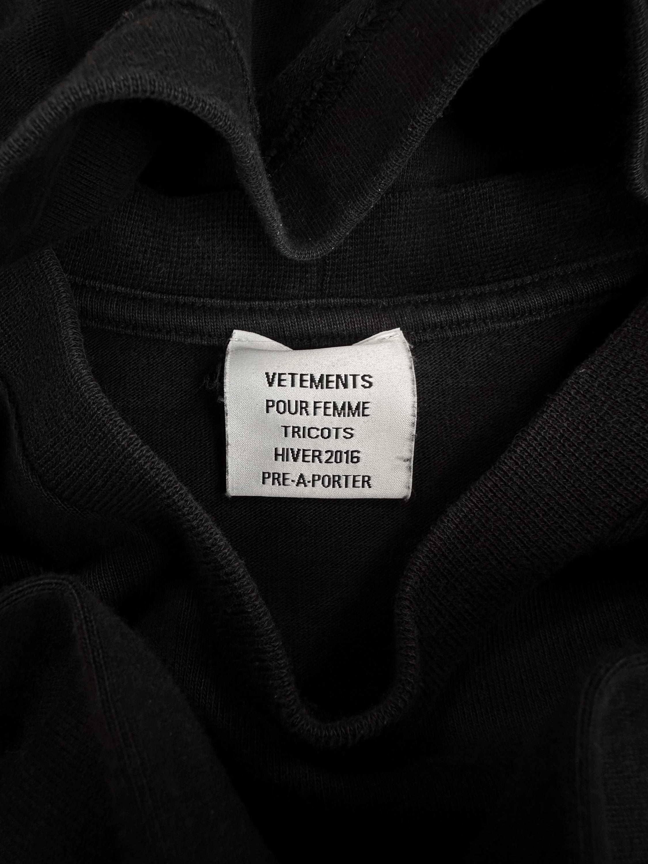 AW16 Vetements ‘Deformed’ Hunch Back Black Long Sleeve Shirt