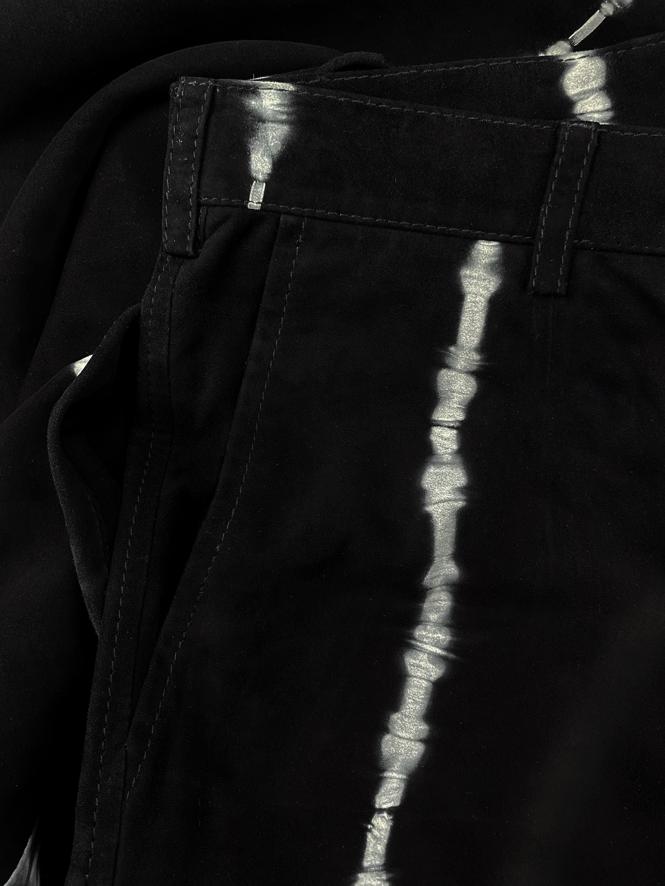 00s Dolce & Gabbana Contrast Dyed Striped Suede Pants