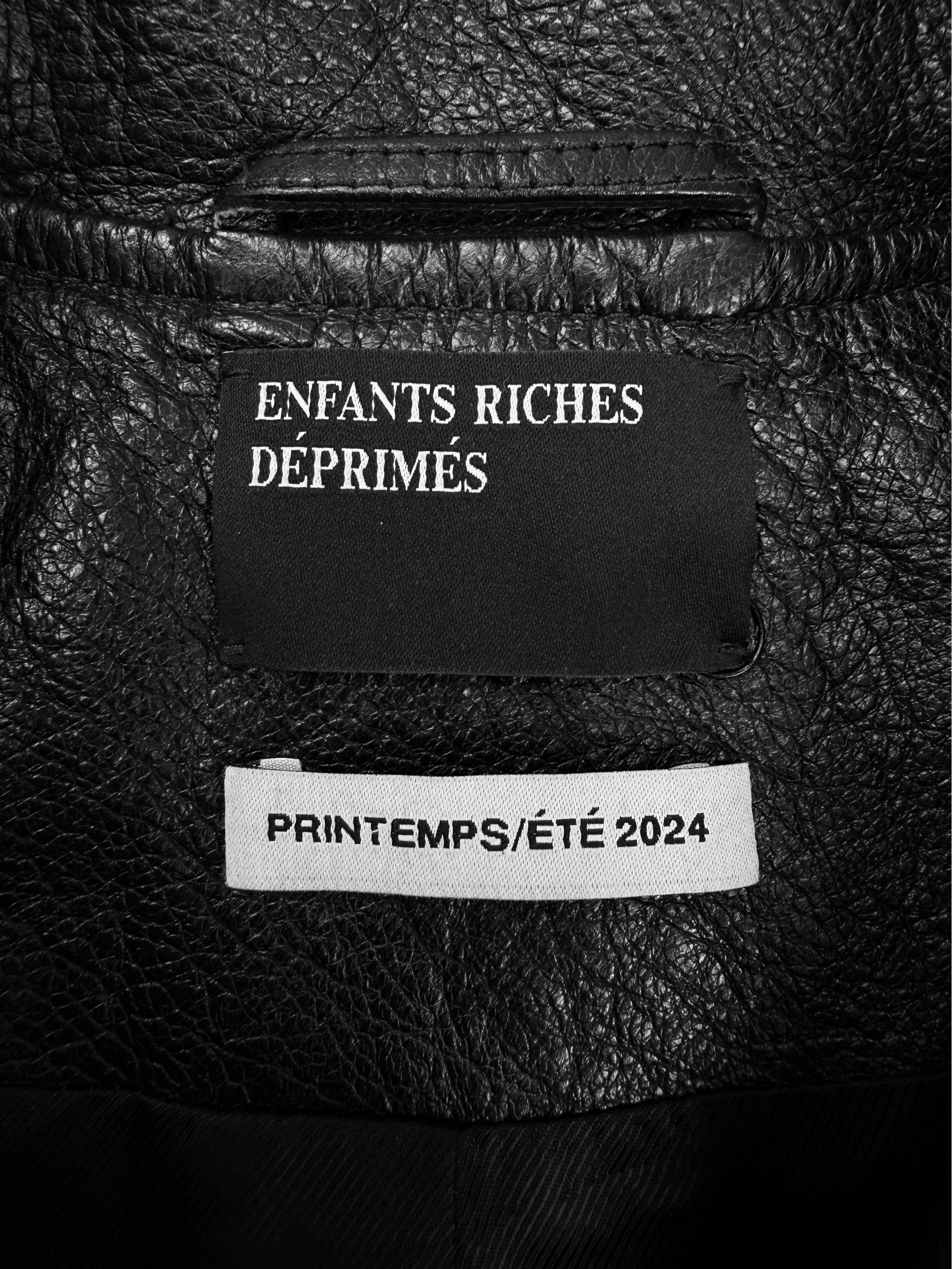 SS24 Enfants Riches Deprimes Studded Two Tone Western Leather Jacket