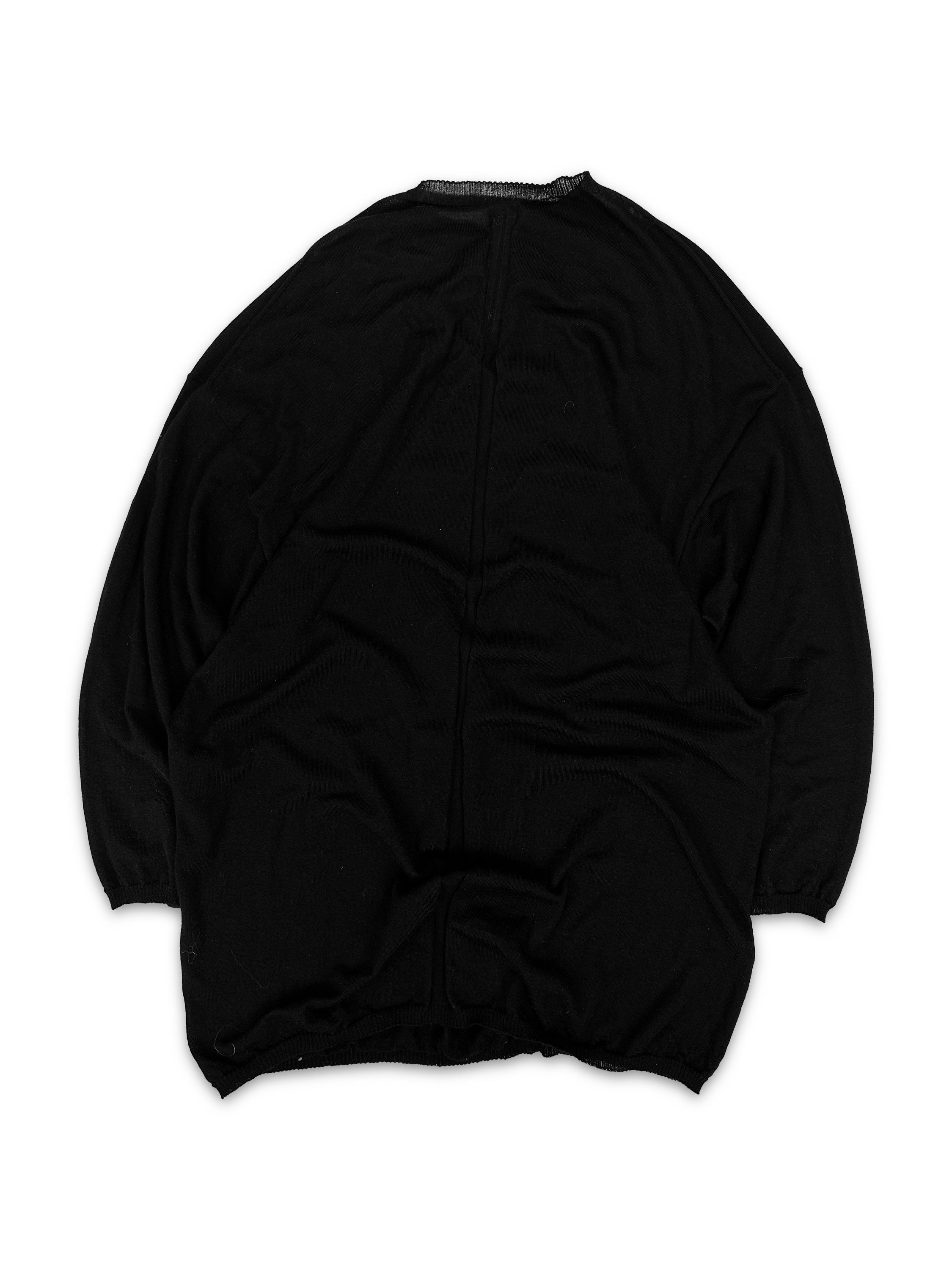 SS22 Rick Owens ‘Fogachine’ Asymmetric Seam Knitted Sweater