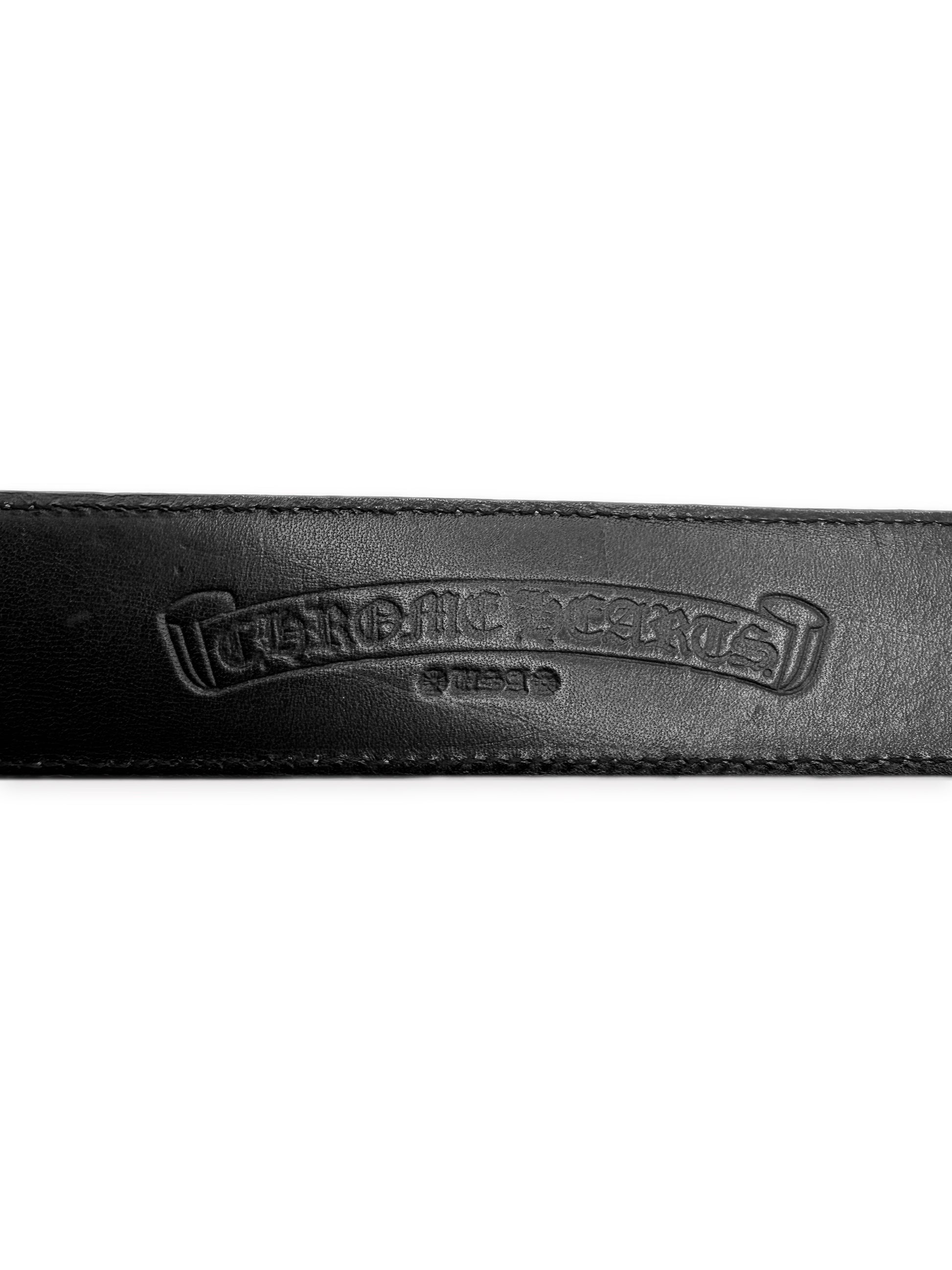 Chrome Hearts Dark Red .925 Silver Leather Belt Strap