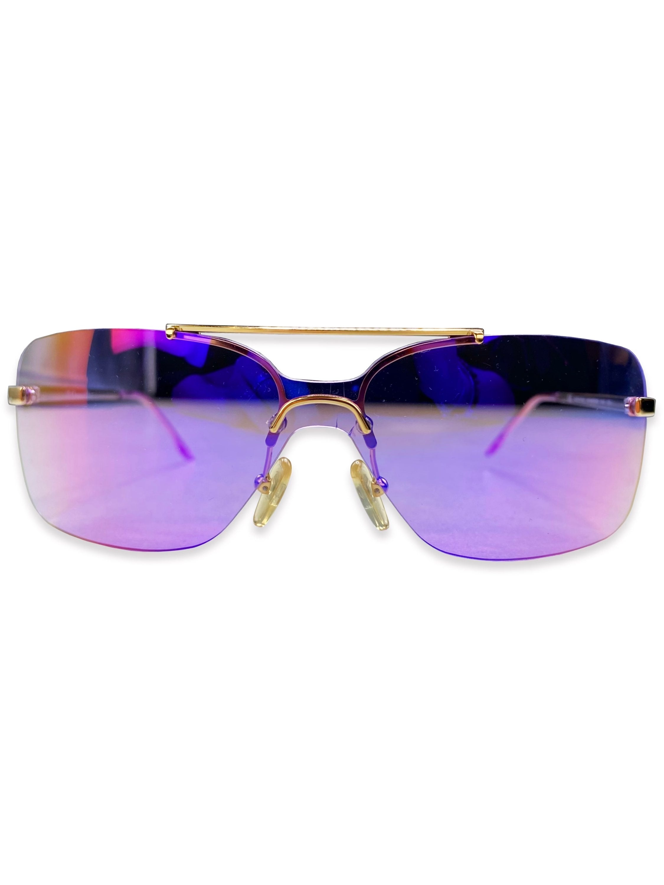 2000’s Dior Violet Tint Gold Rounded Frame Sunglasses