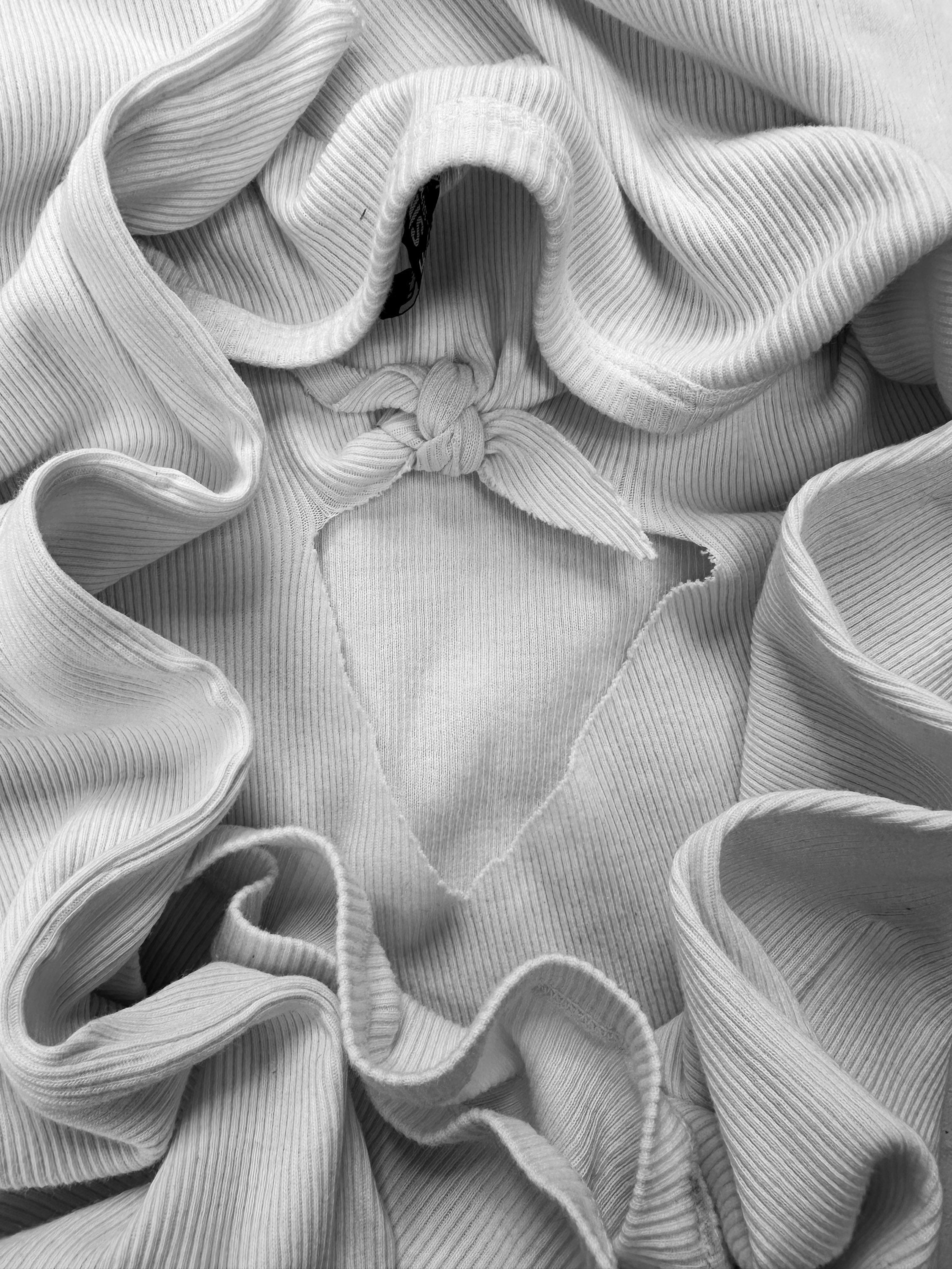 SS04 Raf Simons ‘MTCBU’ Ribbed Slashed Knot Oversized Tank-top