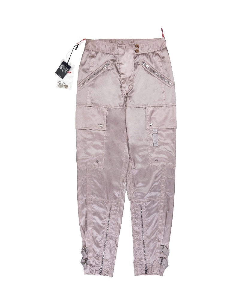 FW99 Prada Astro Cargo Aviator Belted Bondage Rose Pants