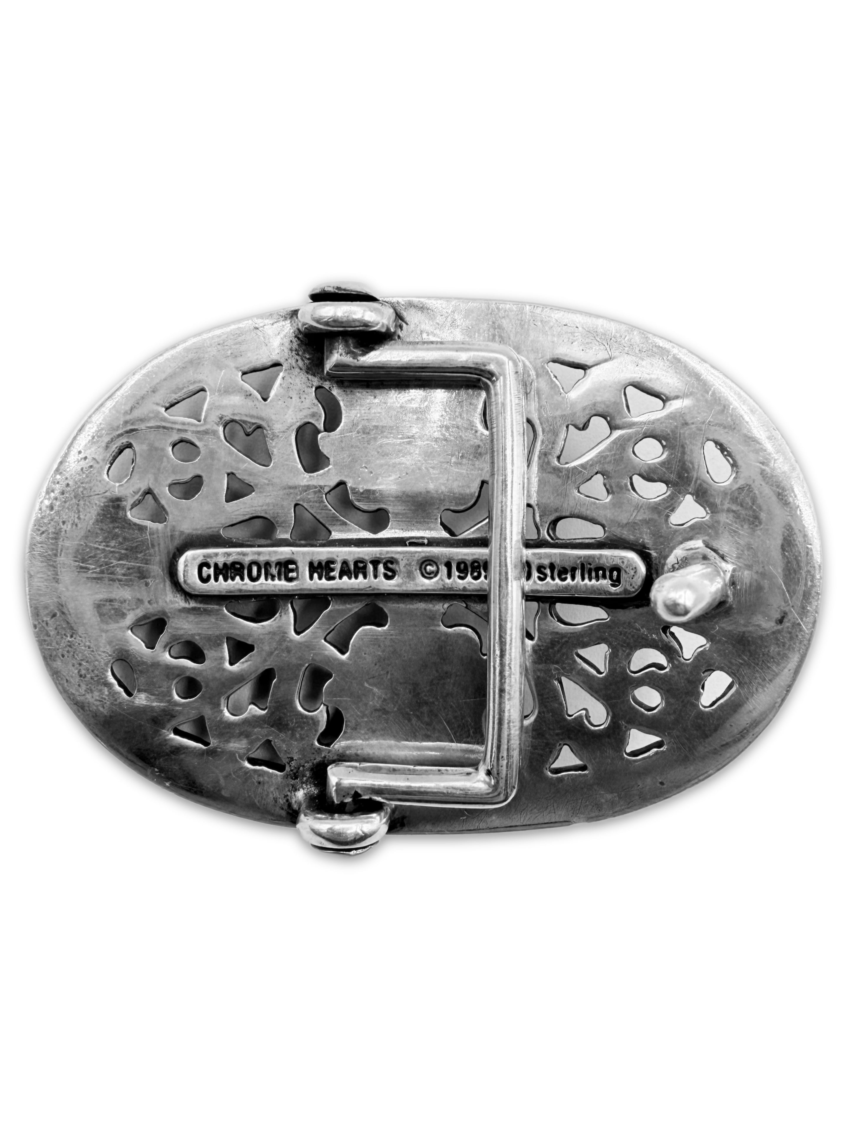 Chrome Hearts 1.5 inch Oval .925 Silver Belt Buckle