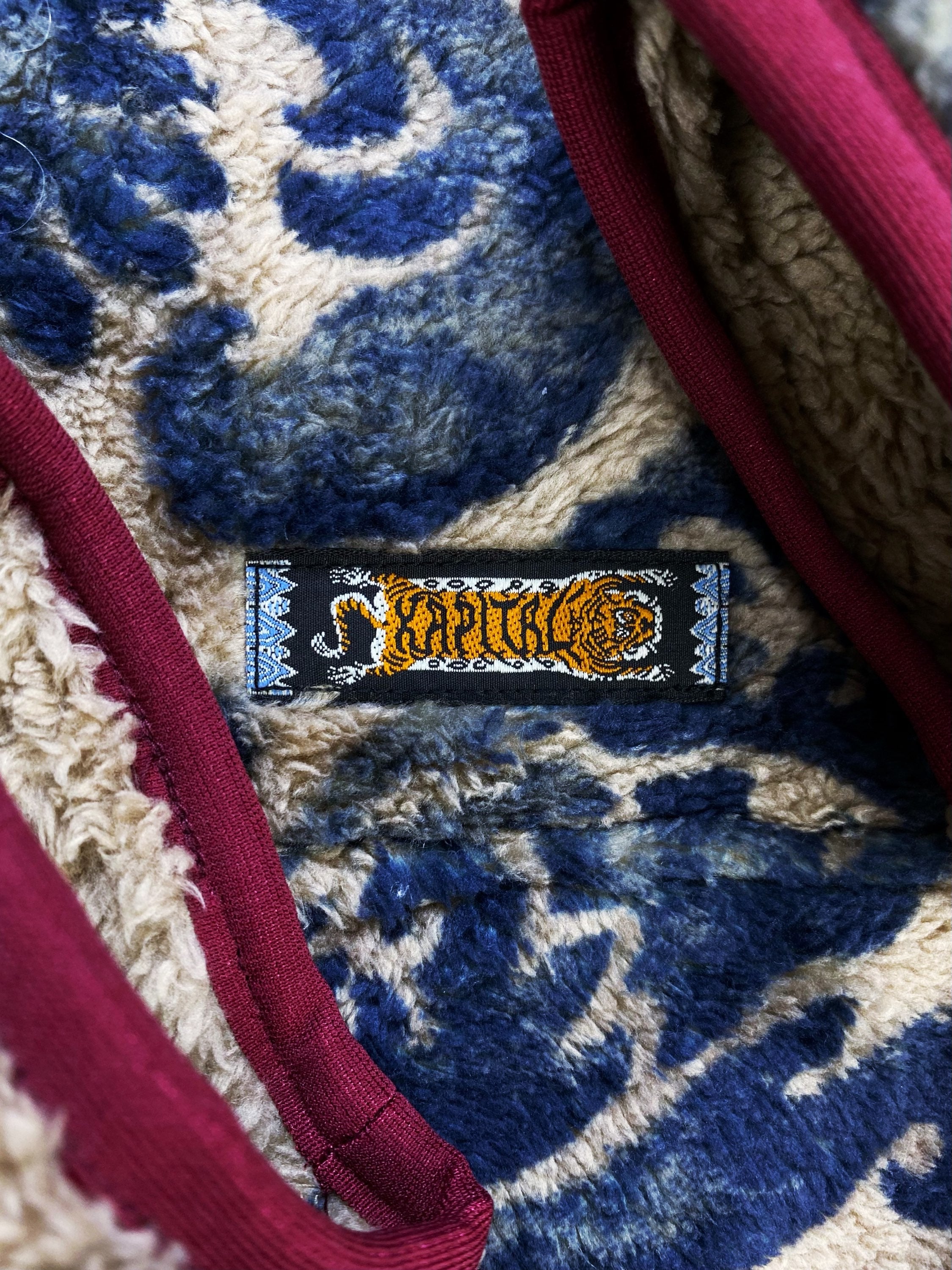 Kapital Damask Fleece Pull Over Floral Pattern Jacket