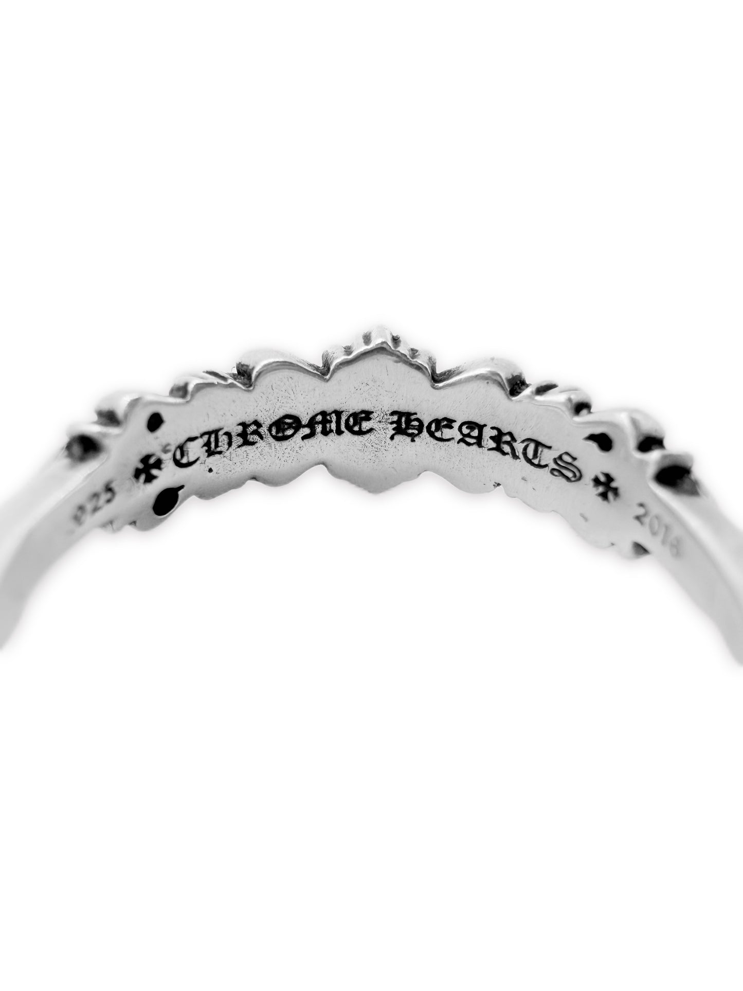 Chrome Hearts Double Baby Floral .925 Silver Etched Ring