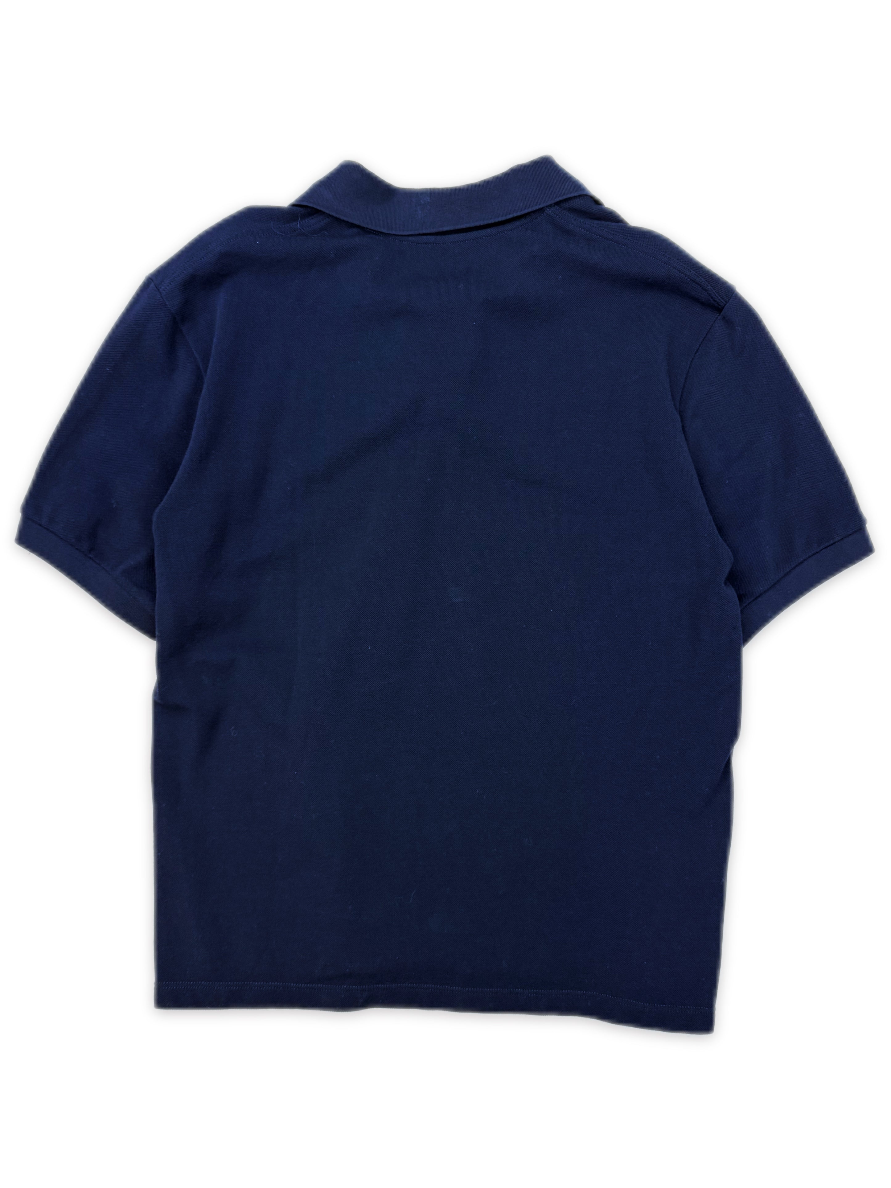 SS24 Miu Miu Embroidered Logo Navy Blue Short Sleeve Polo