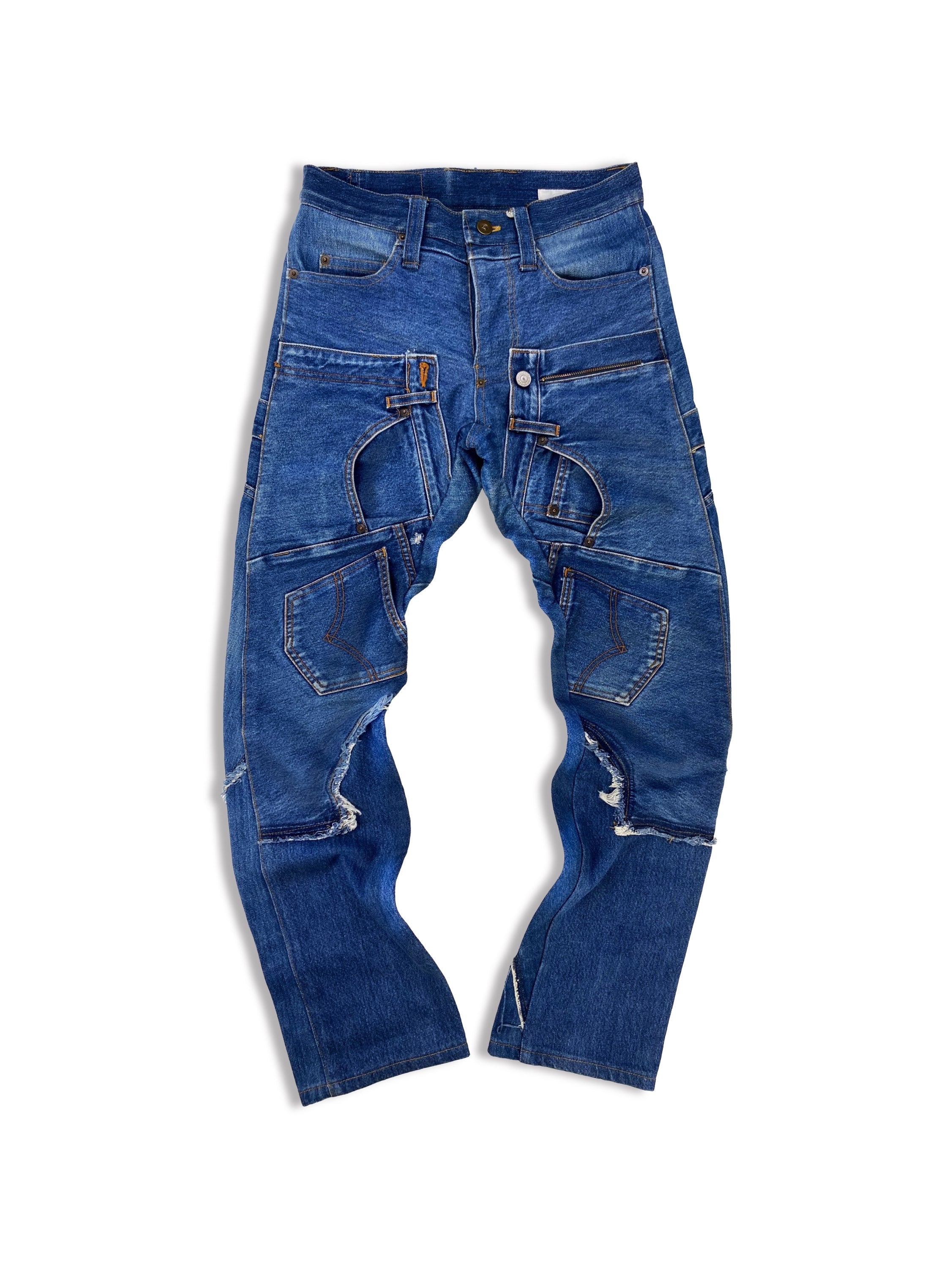 AW00 20471120 Paper ‘Recycled’ Big-John Blue Hybrid Denim