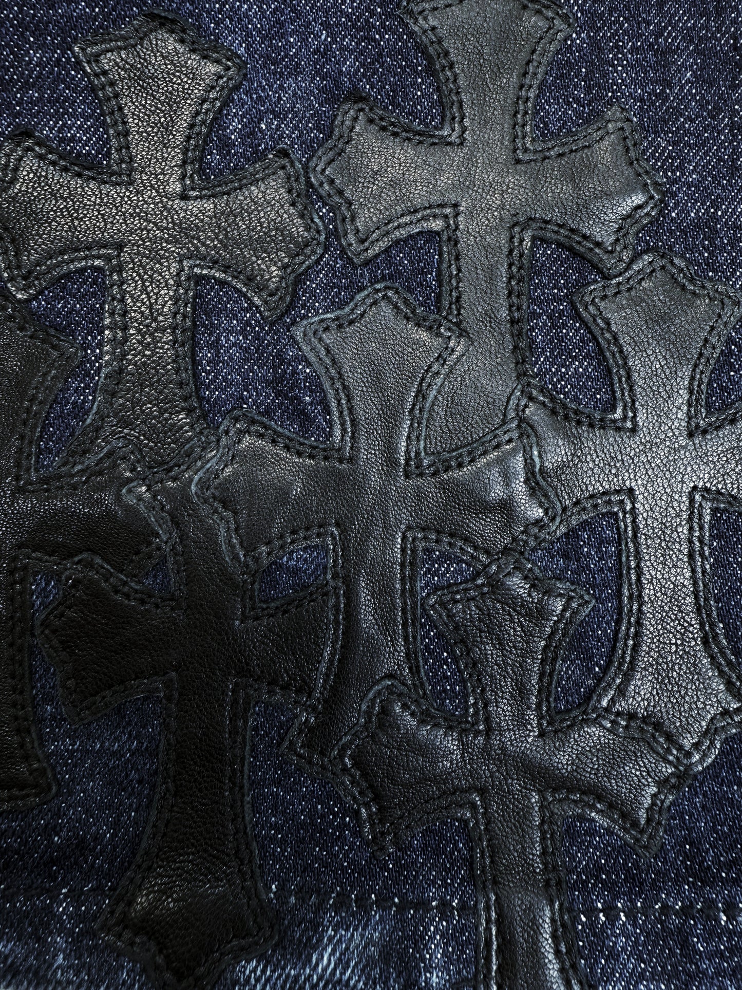 Chrome Hearts RICHARD STARK PERSONAL Flared 19 Cross Patch Dark Blue Jeans