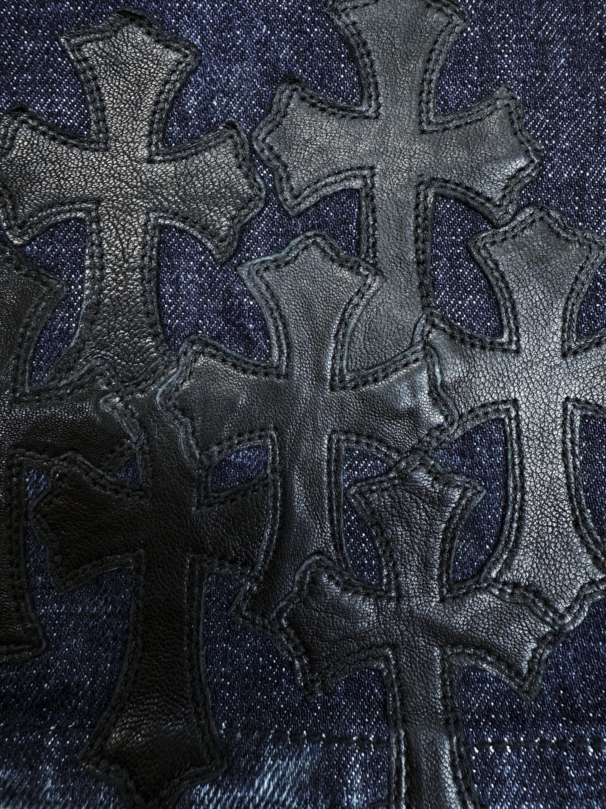 Chrome Hearts RICHARD STARK PERSONAL Flared 19 Cross Patch Dark Blue Jeans
