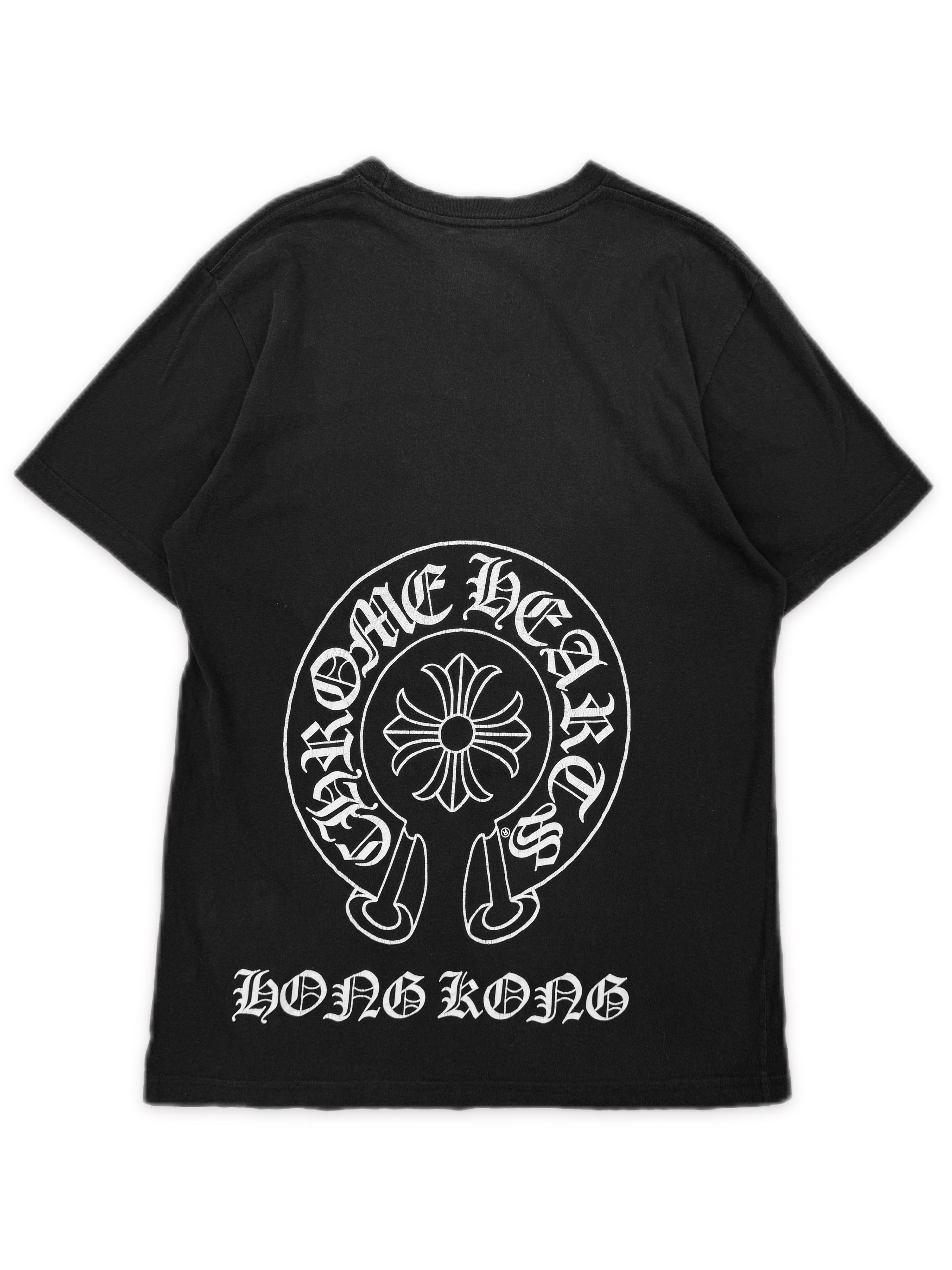 Chrome Hearts Hong Kong Exclusive Logo Black Horseshoe T-Shirt