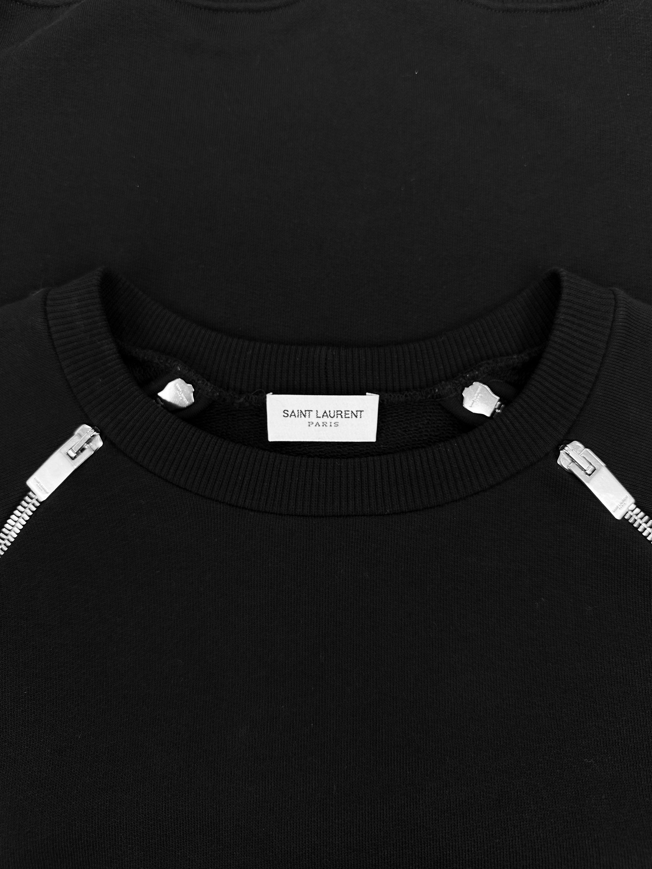 AW12 Saint Laurent Paris Black Multi-zip Black Knitted Sweater