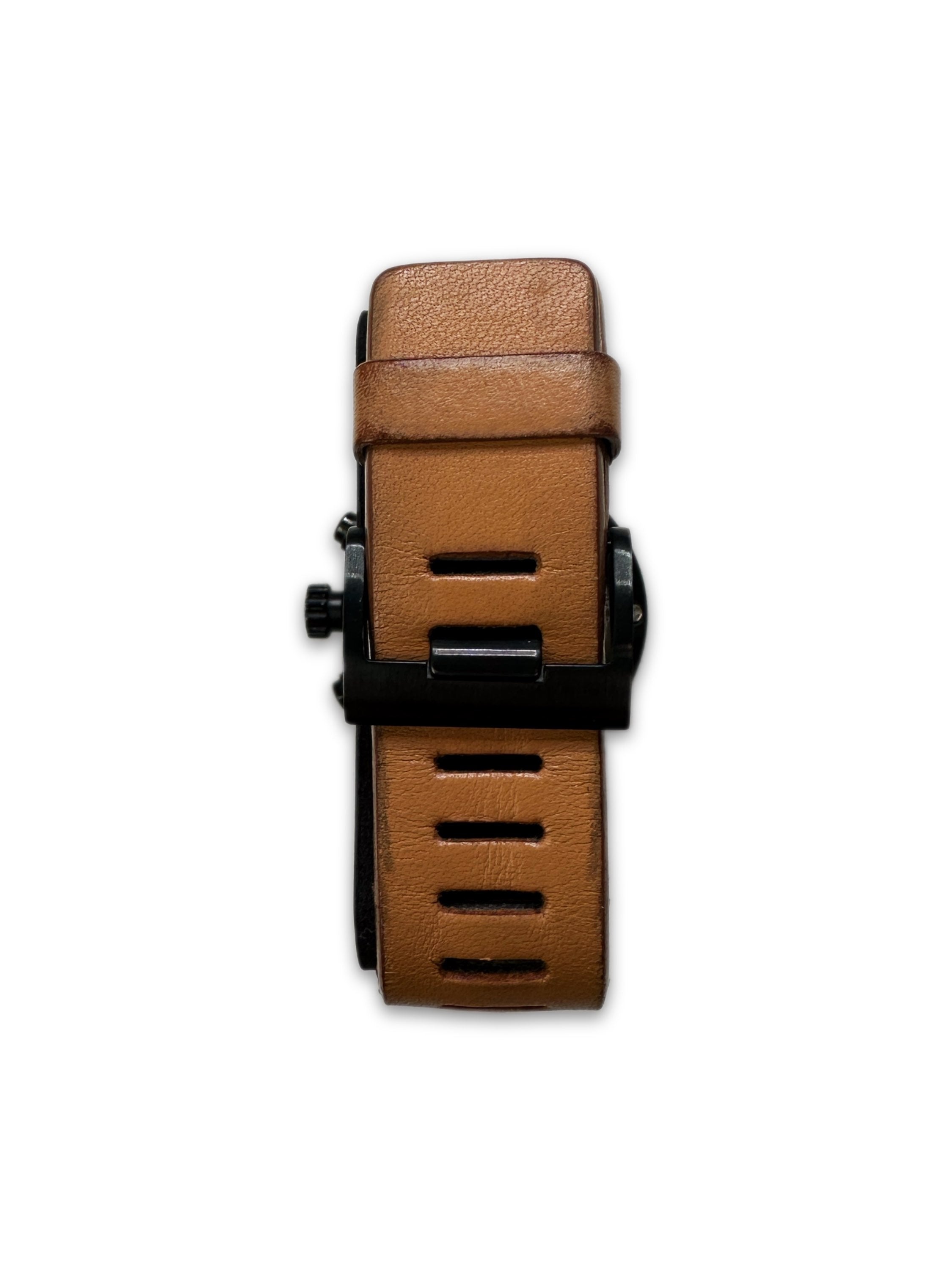 00s Issey Miyake by Satoshi Wada Black ‘Chronograph’ Leather Watch