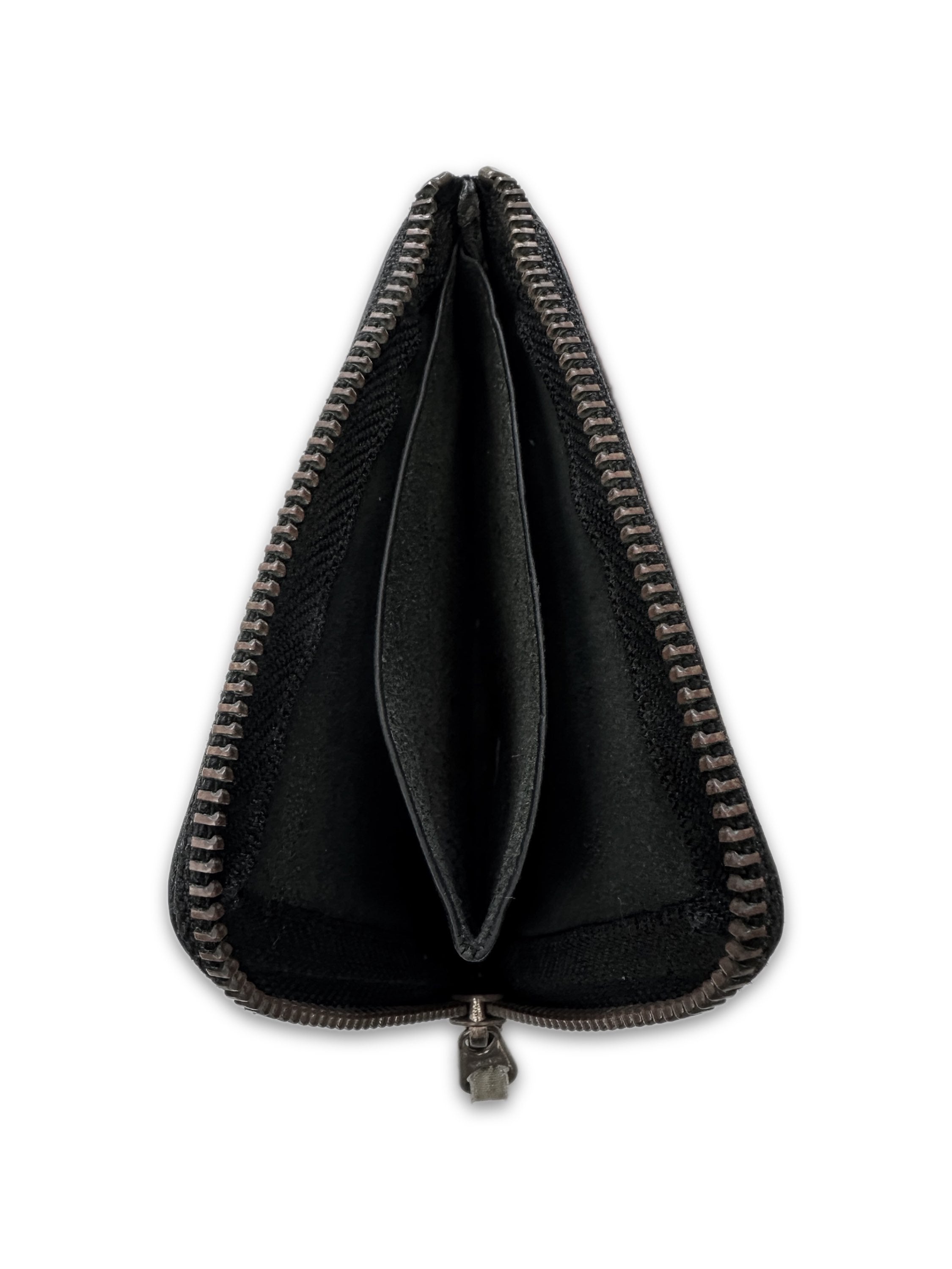 00s Comme des Garçons Square Zip Black Leather Card Holder