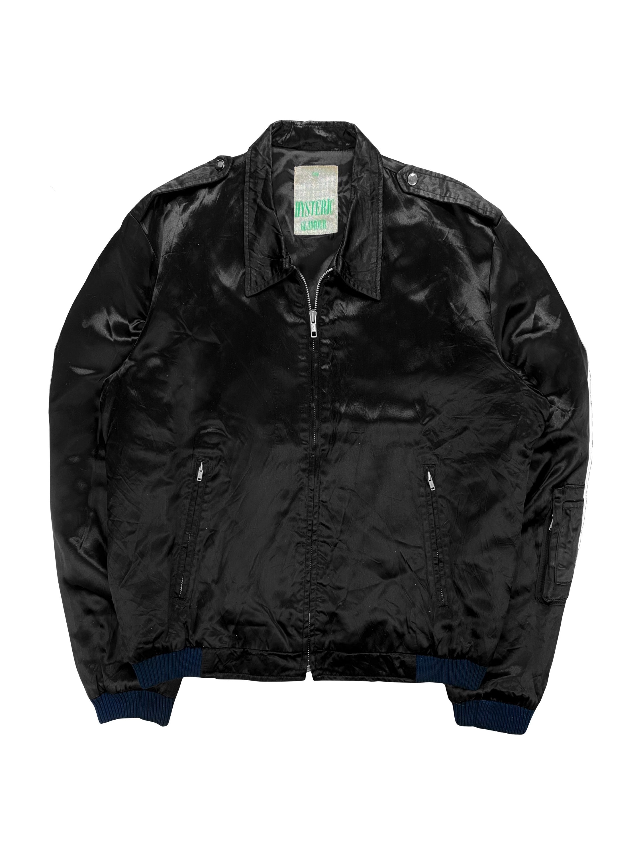 90s Hysteric Glamour Naked Woman Black Embroidered Cargo Bomber