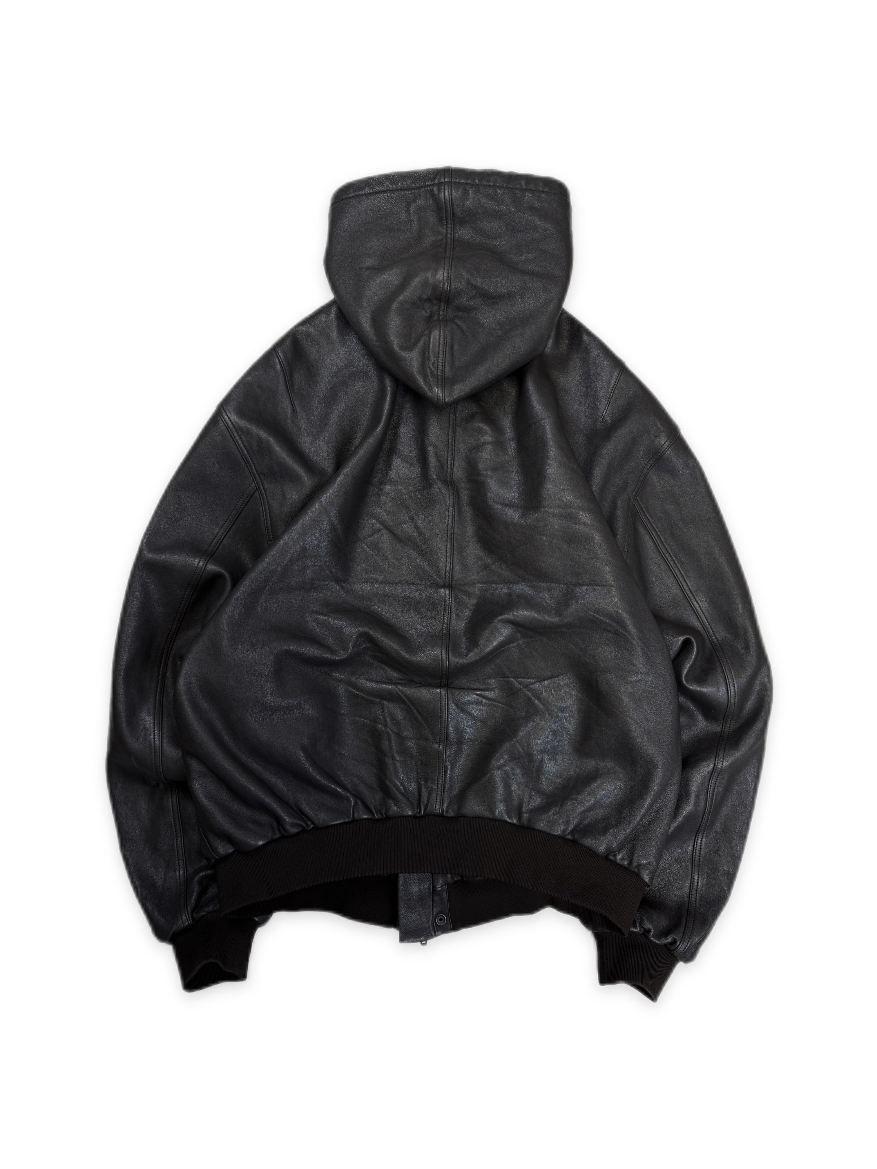 AW22 Balenciaga ‘Taxi’ BB Sport Logo Leather Bomber Jacket