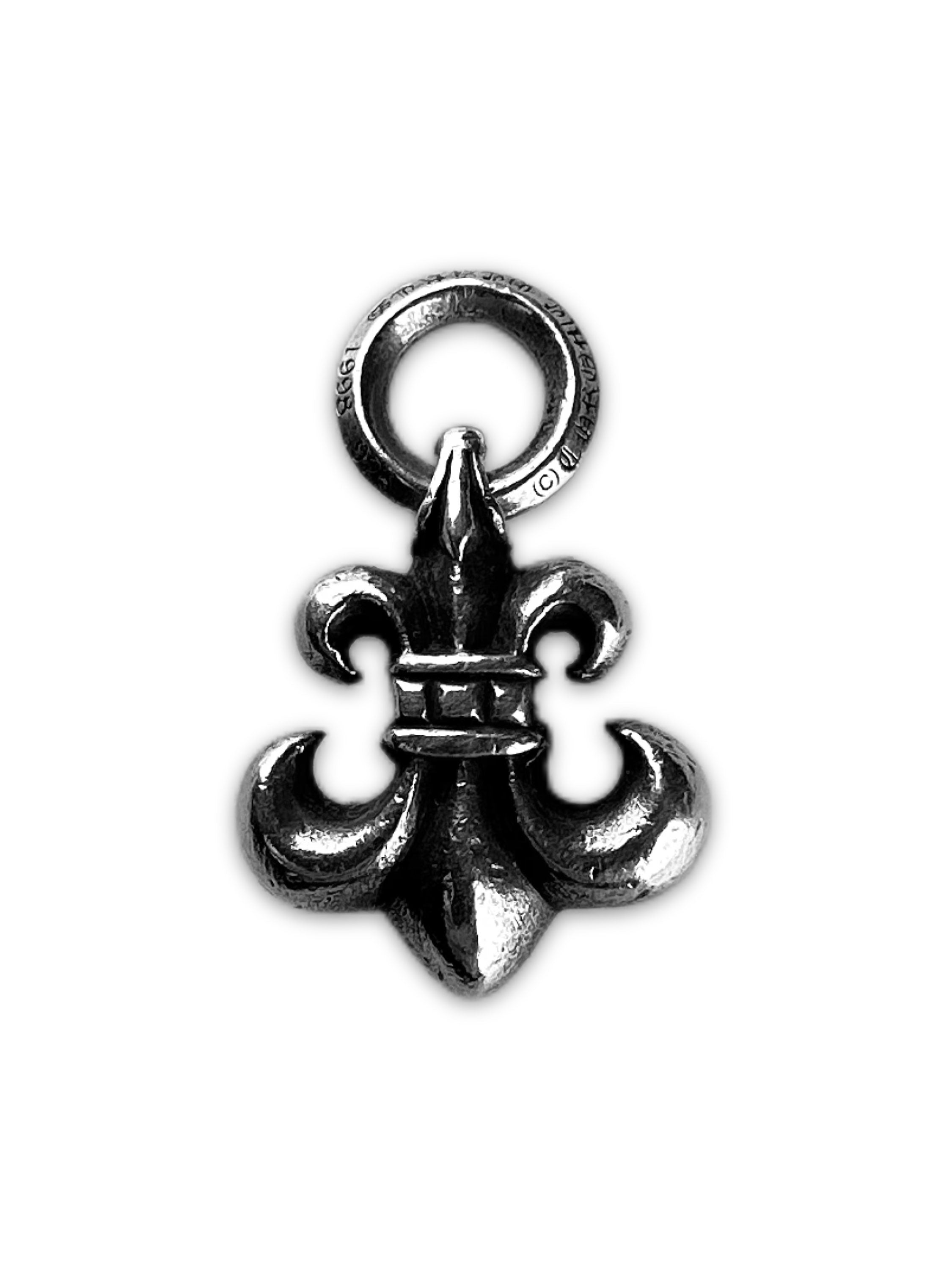 Chrome Hearts ‘BS Fleur’ .925 Silver Etched Charm Pendant