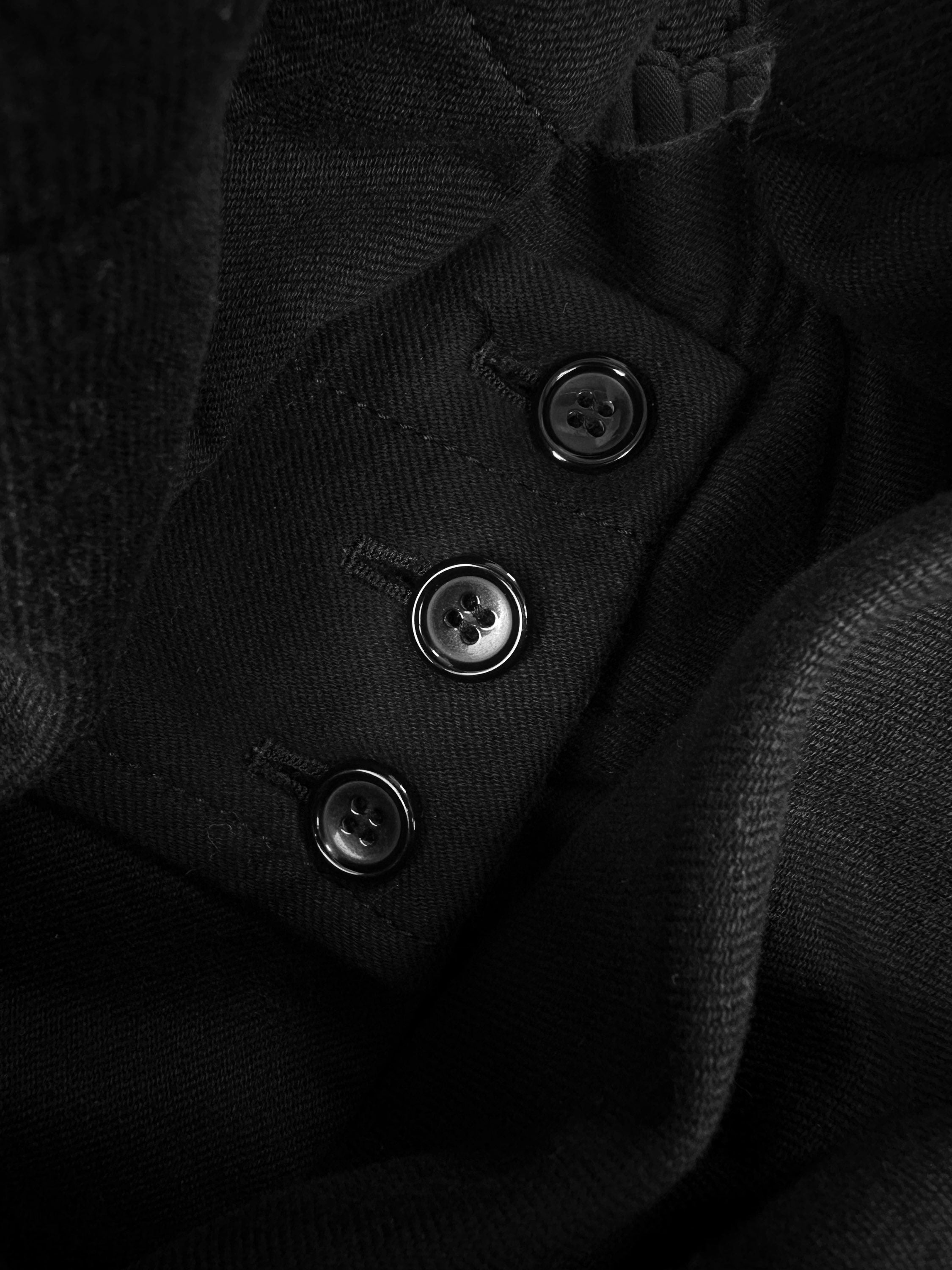 Comme des Garçons Tricot Double Layered Black Wool Shorts