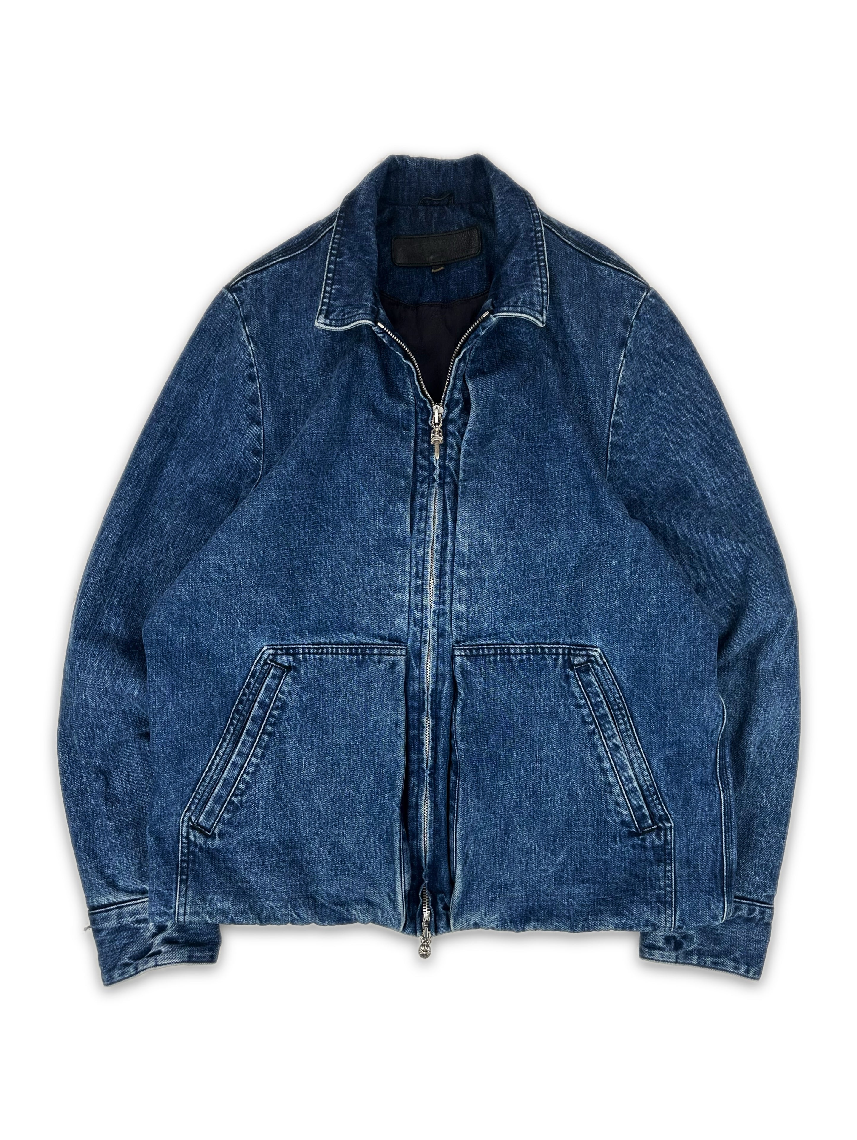 Chrome Hearts Dagger Zip Blue Washed Denim Work Jacket