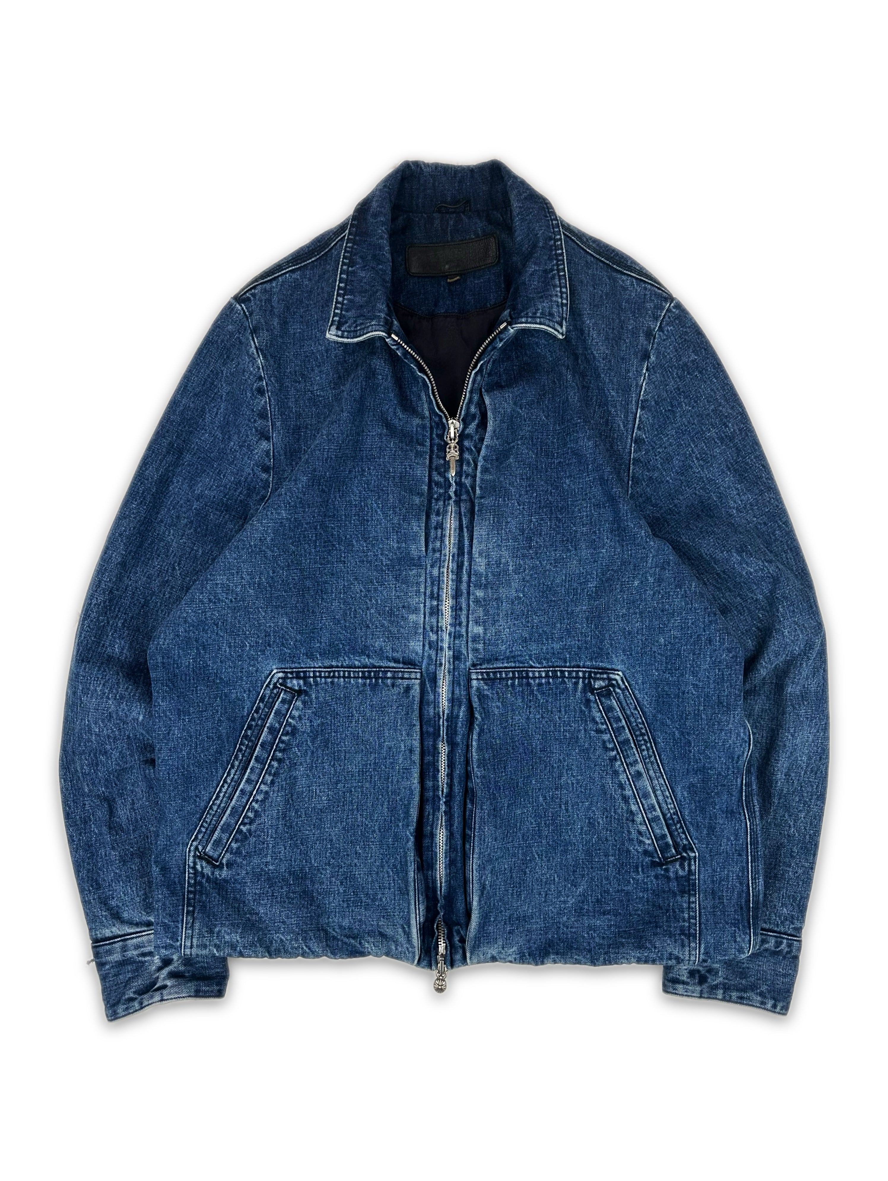 Chrome Hearts Dagger Zip Blue Washed Denim Work Jacket