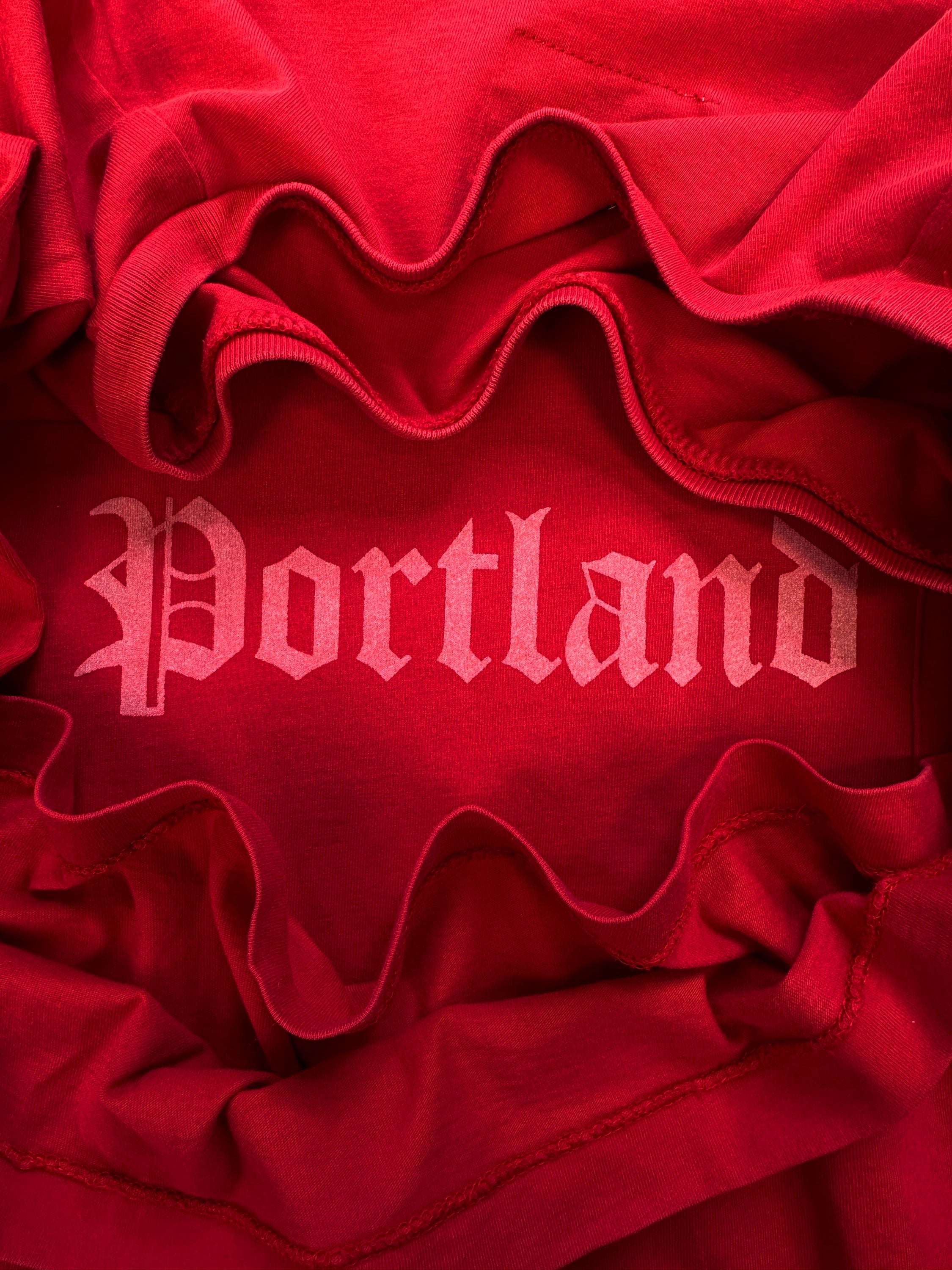 00s Number (N)ine ‘Portland’ Slogan Chest Pocket Red T-Shirt