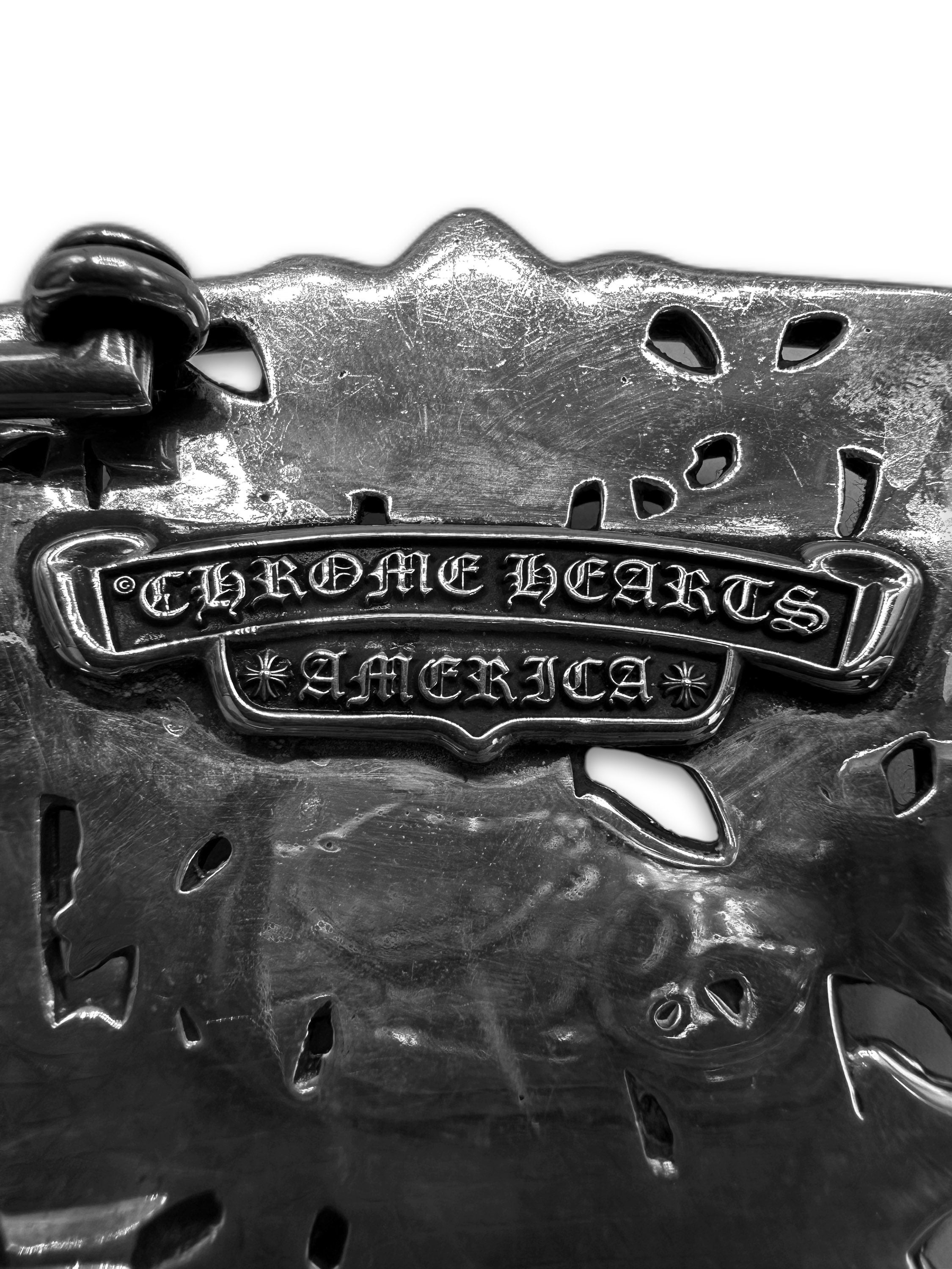 Chrome Hearts ‘Cemetery’ .925 Silver Multi Cross Belt Buckle