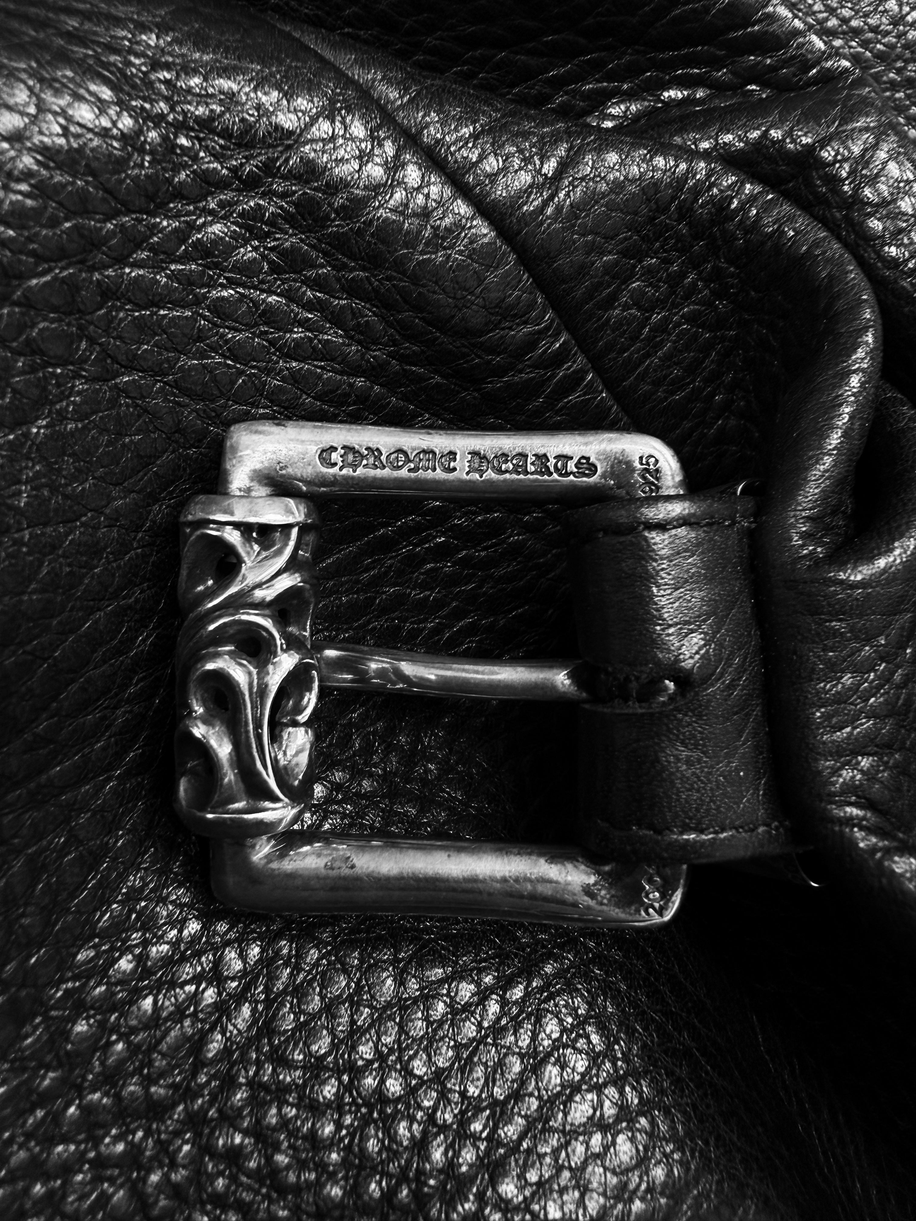 2004 Chrome Hearts Triple Celtic Roller XL Black Leather Messenger Bag