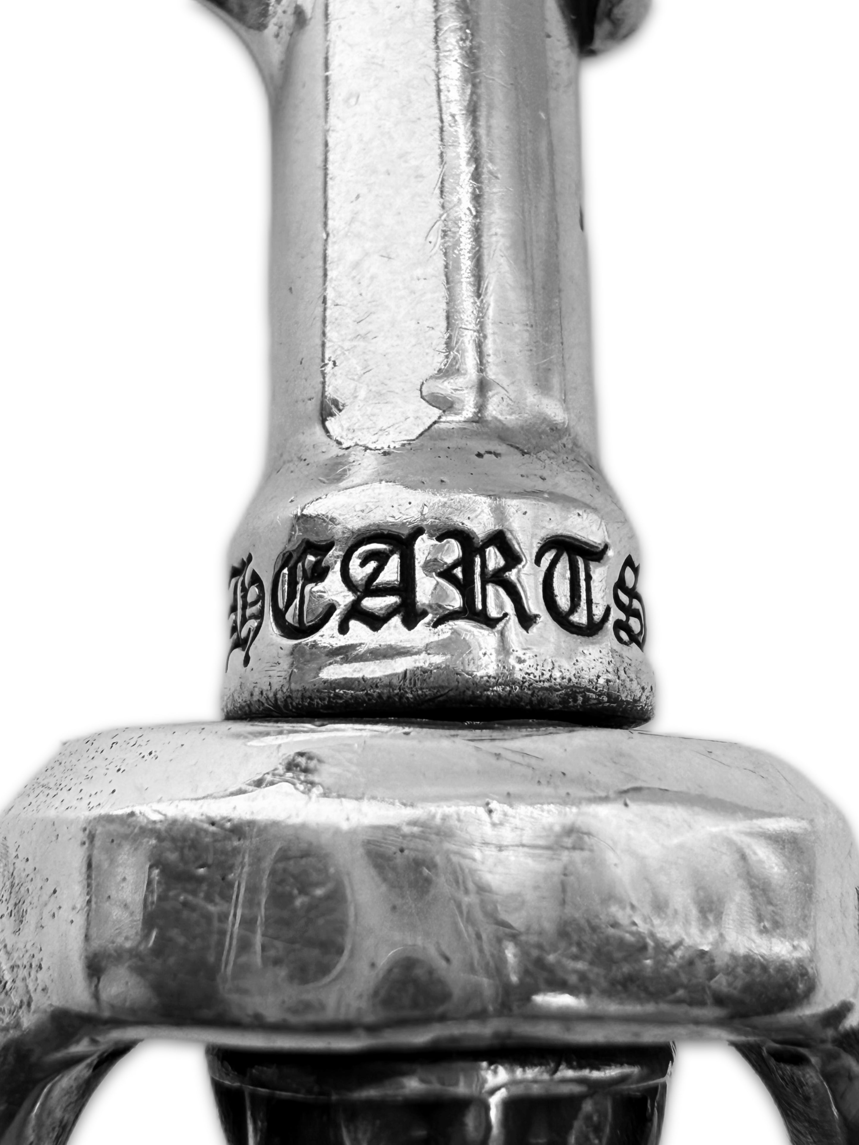 Chrome Hearts .925 Silver Hand Etched Cross Carabiner Clip