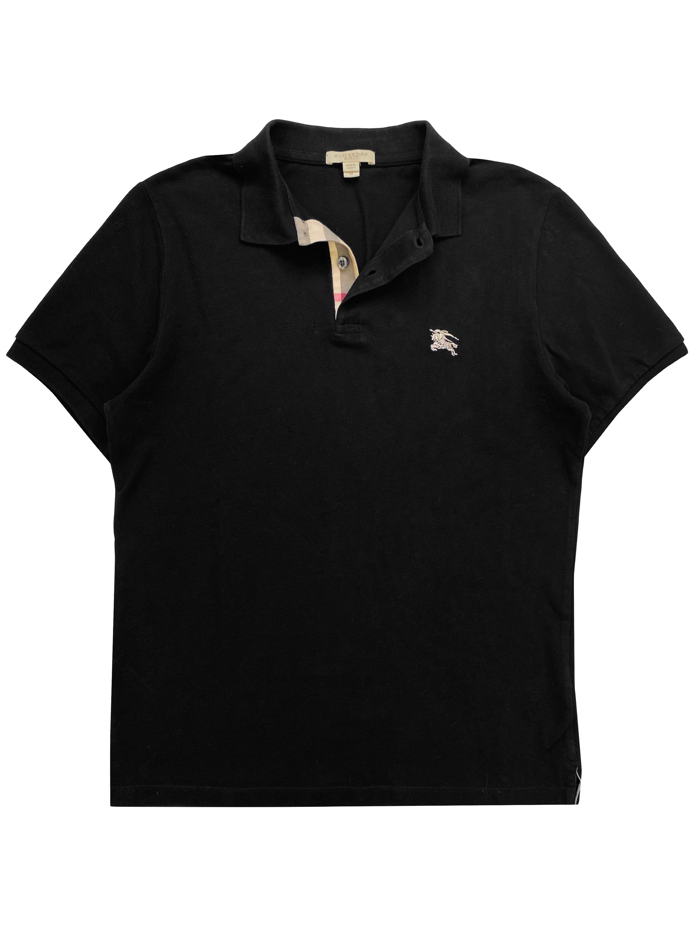 Burberry Black Nova Check Embrodiered Short Sleeve Polo