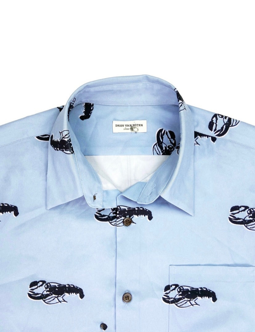 Dries Van Noten Lobster Graphic Longsleeve Collar Button Up