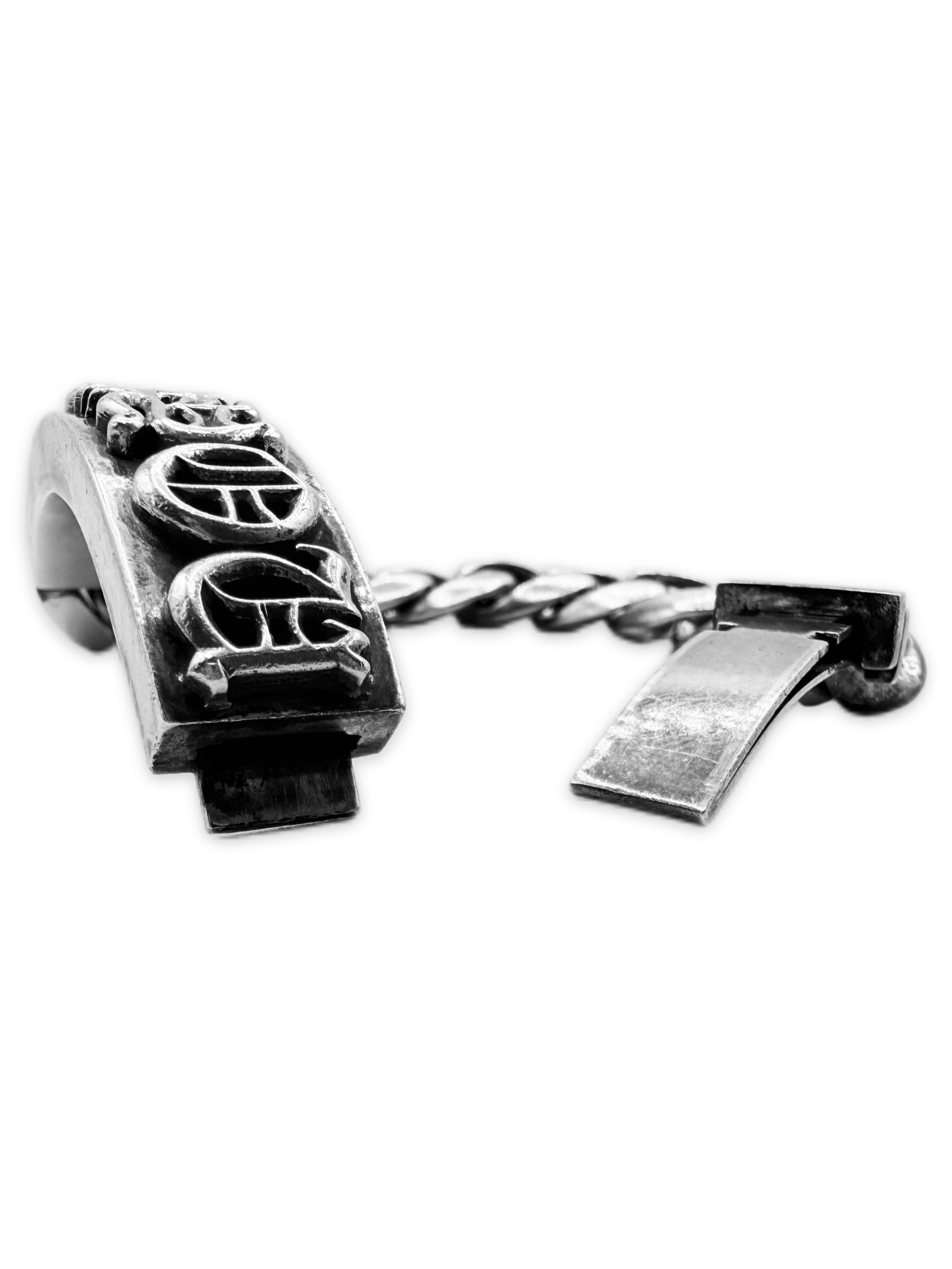 Chrome Hearts ‘Fuck You’ ID Cuban Link .925 Silver Bracelet