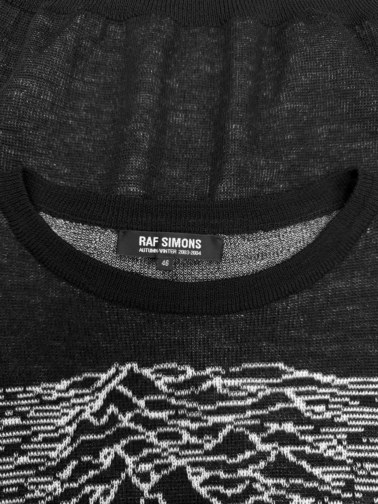 AW03 Raf Simons ‘Unknown Pleasures’ Closer Joy Division Knit Sweater