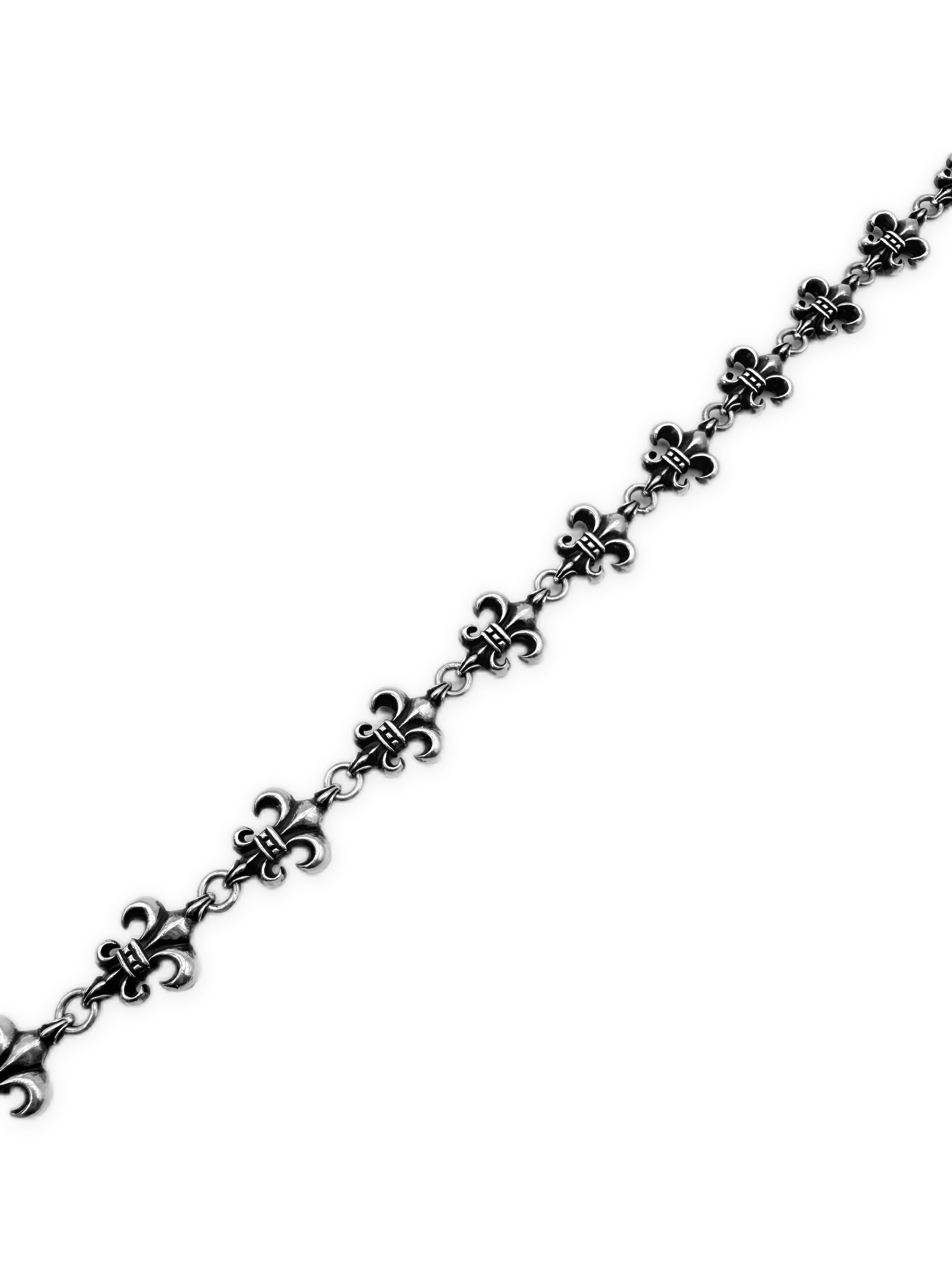 Chrome Hearts 30 in Fleur de Lis .925 Silver Double Lobster Clasp Wallet Chain