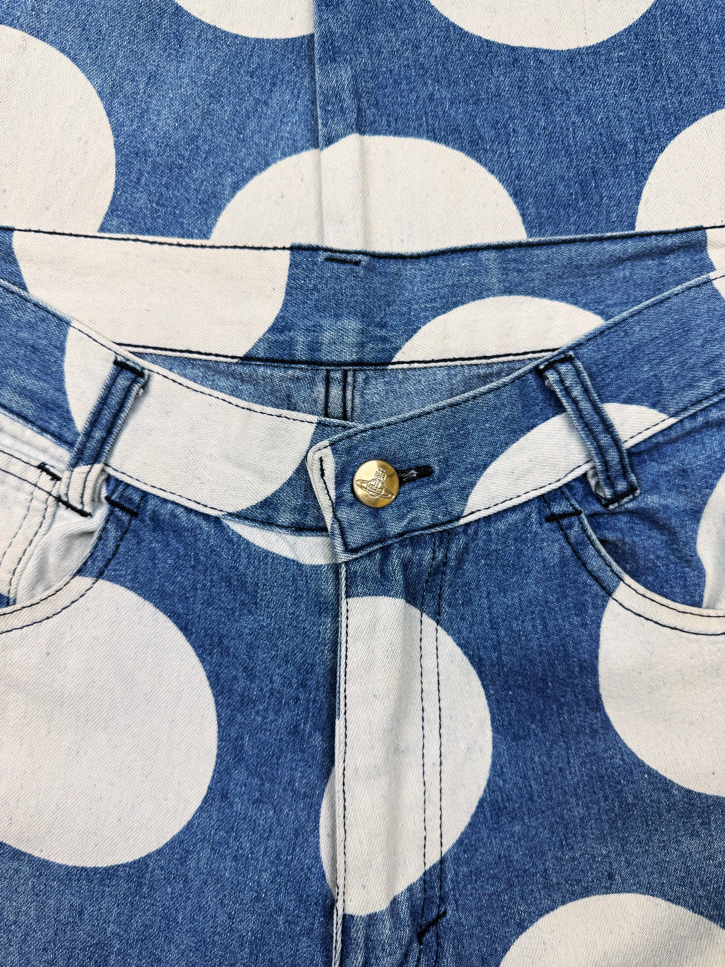 SS85 Vivienne Westwood Mini-Crini Polka Dot Blue Denim