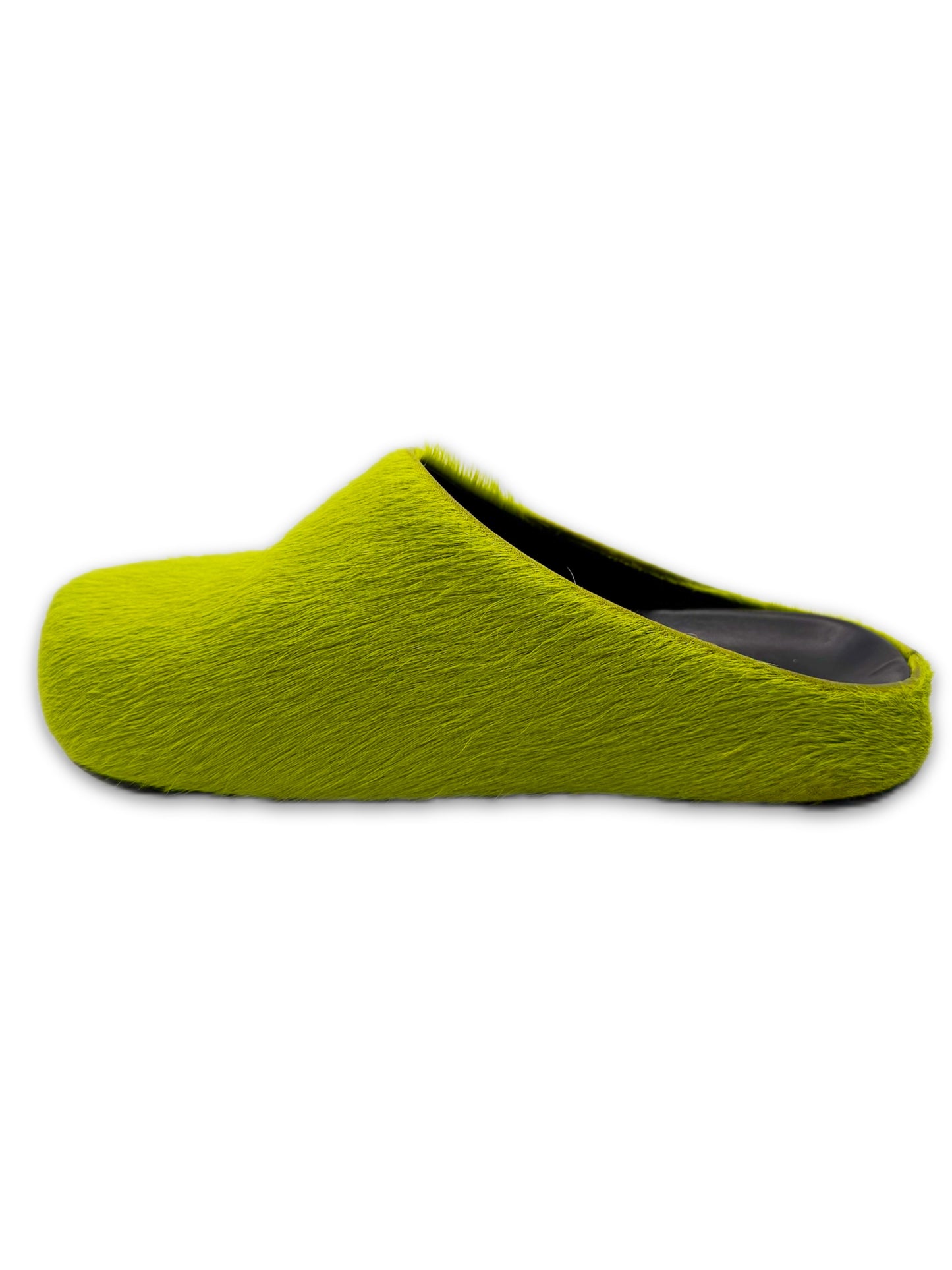 AW21 Marni Fussbet ‘Grinch’ Neon Mohair Leather Mules