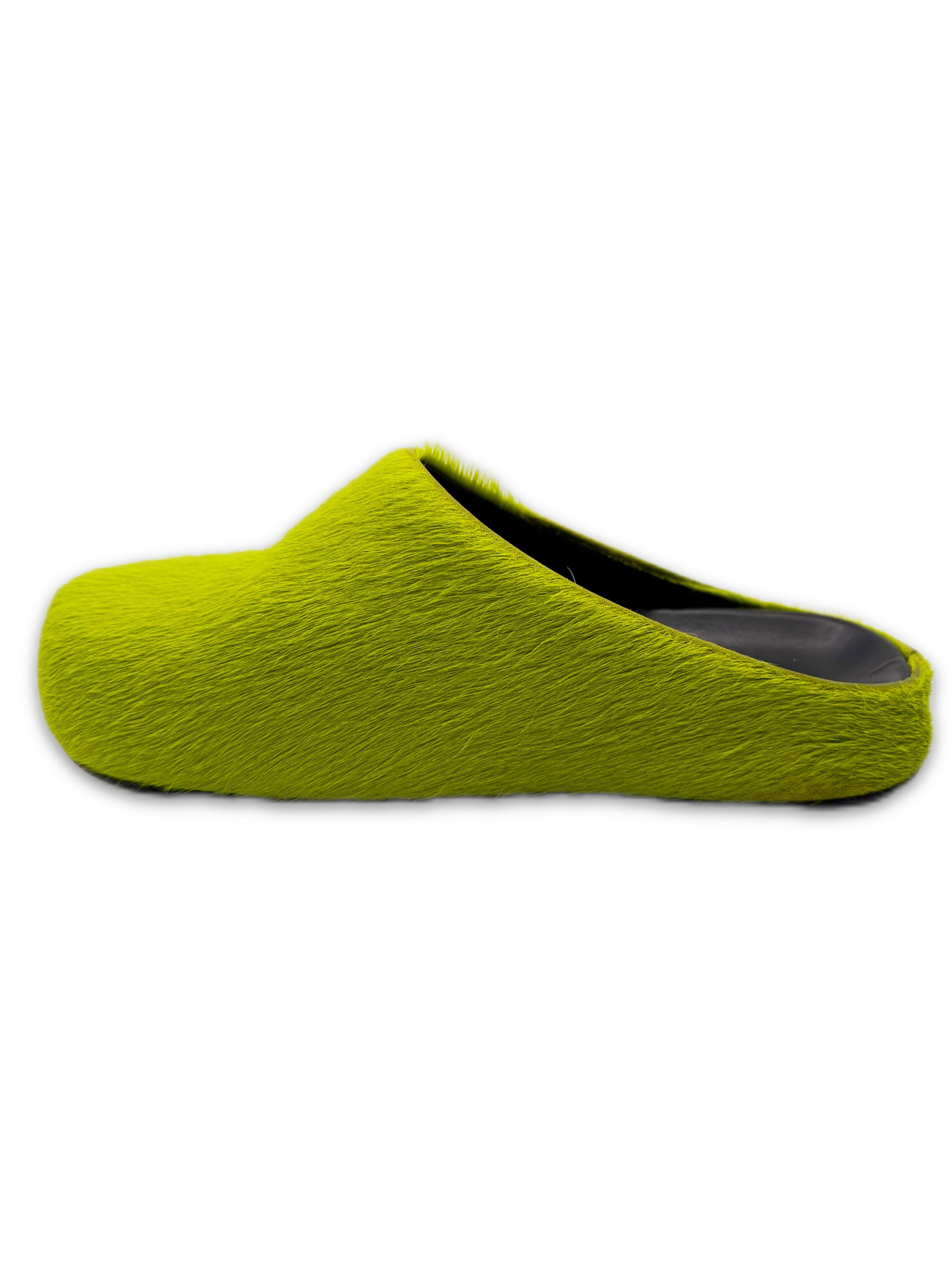 AW21 Marni Fussbet ‘Grinch’ Neon Mohair Leather Mules