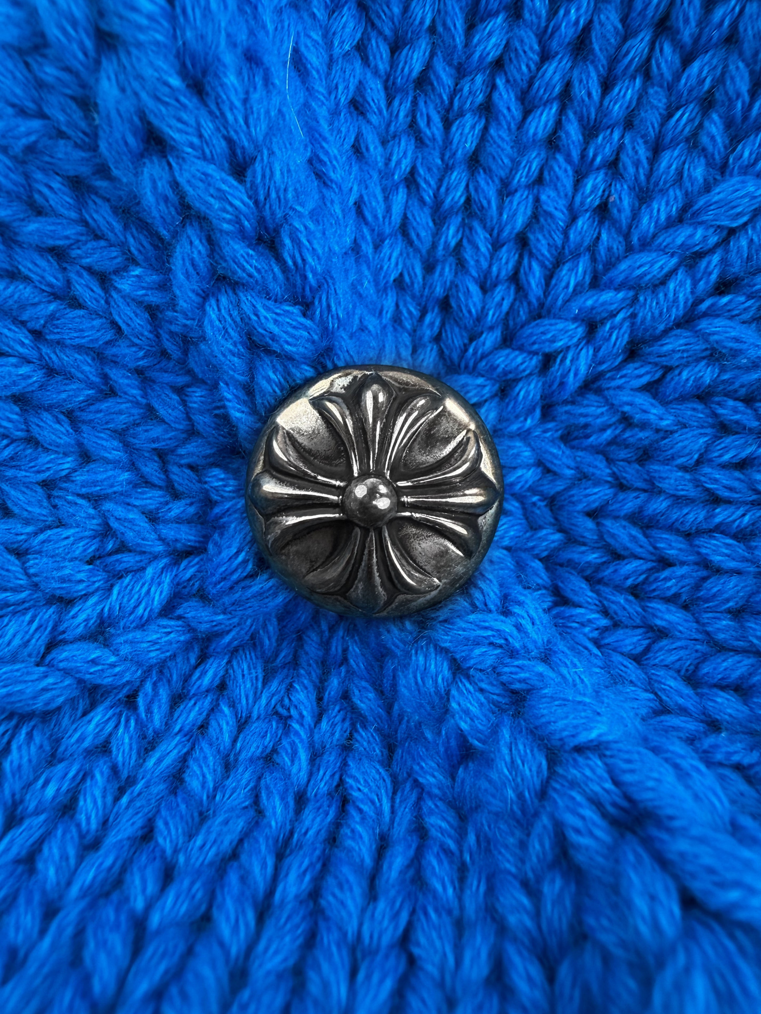 Chrome Hearts Blue / Purple Cross Patch .925 Silver Beanie